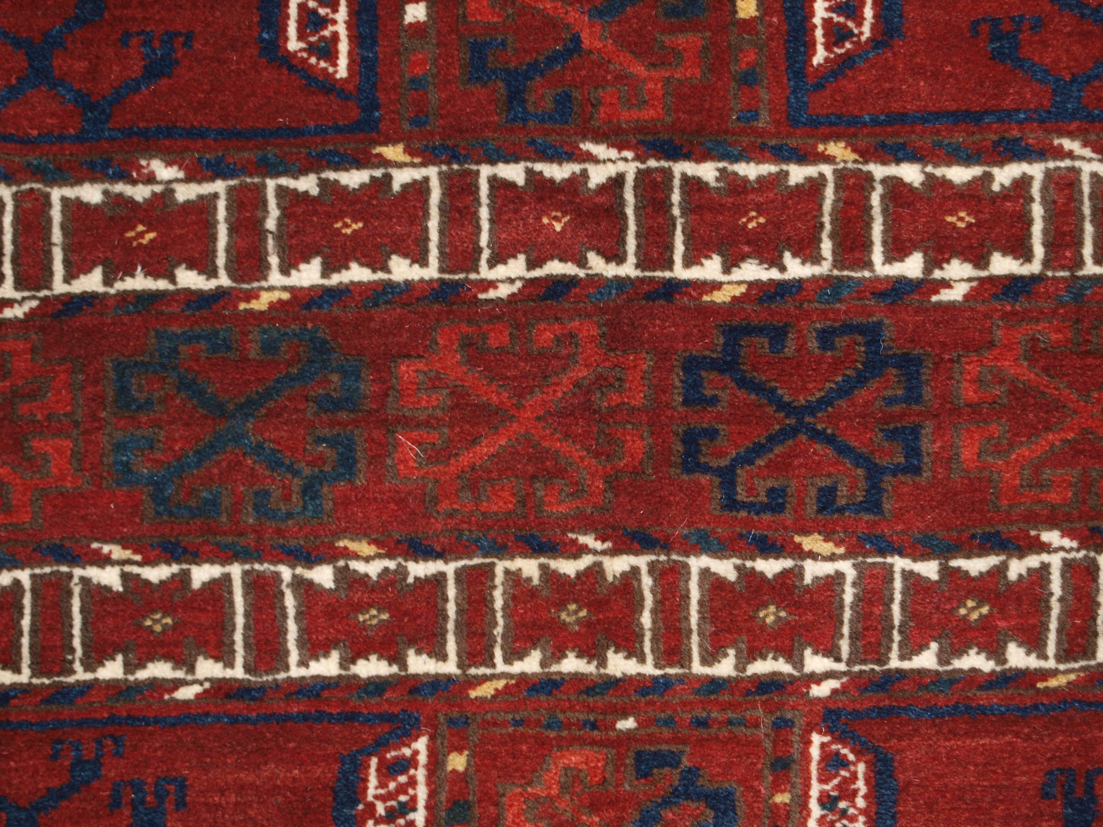 Old Afghan Village Rug of Ersari Turkmen Ensi Design, Superb Color 2