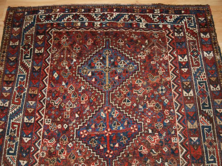 Old South West Persian Khamseh Tribal Rug, Shiraz Region, circa 1920 at