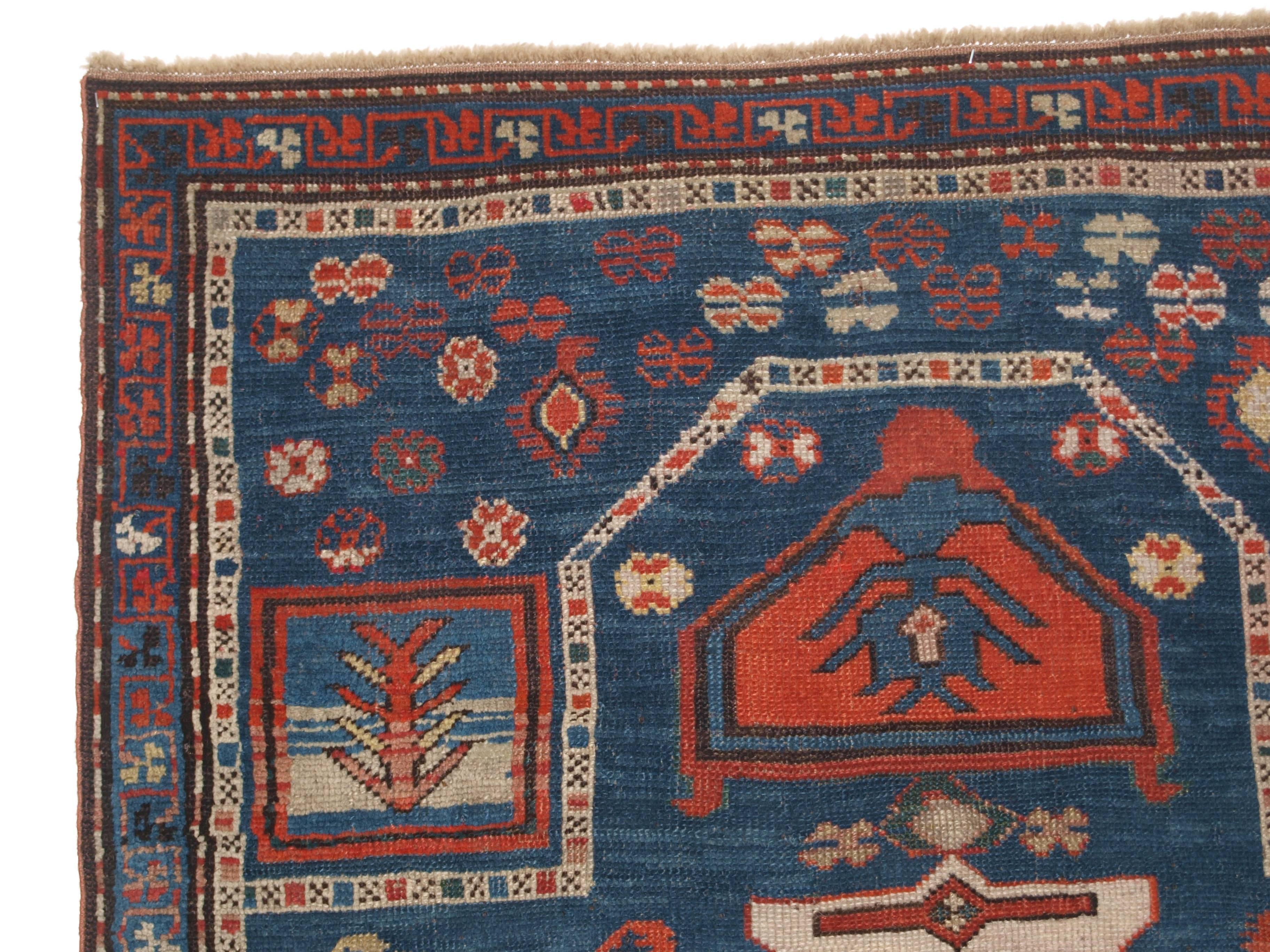 Antique Caucasian Prayer Rug, Karabagh Region of Scarce Design For Sale 2