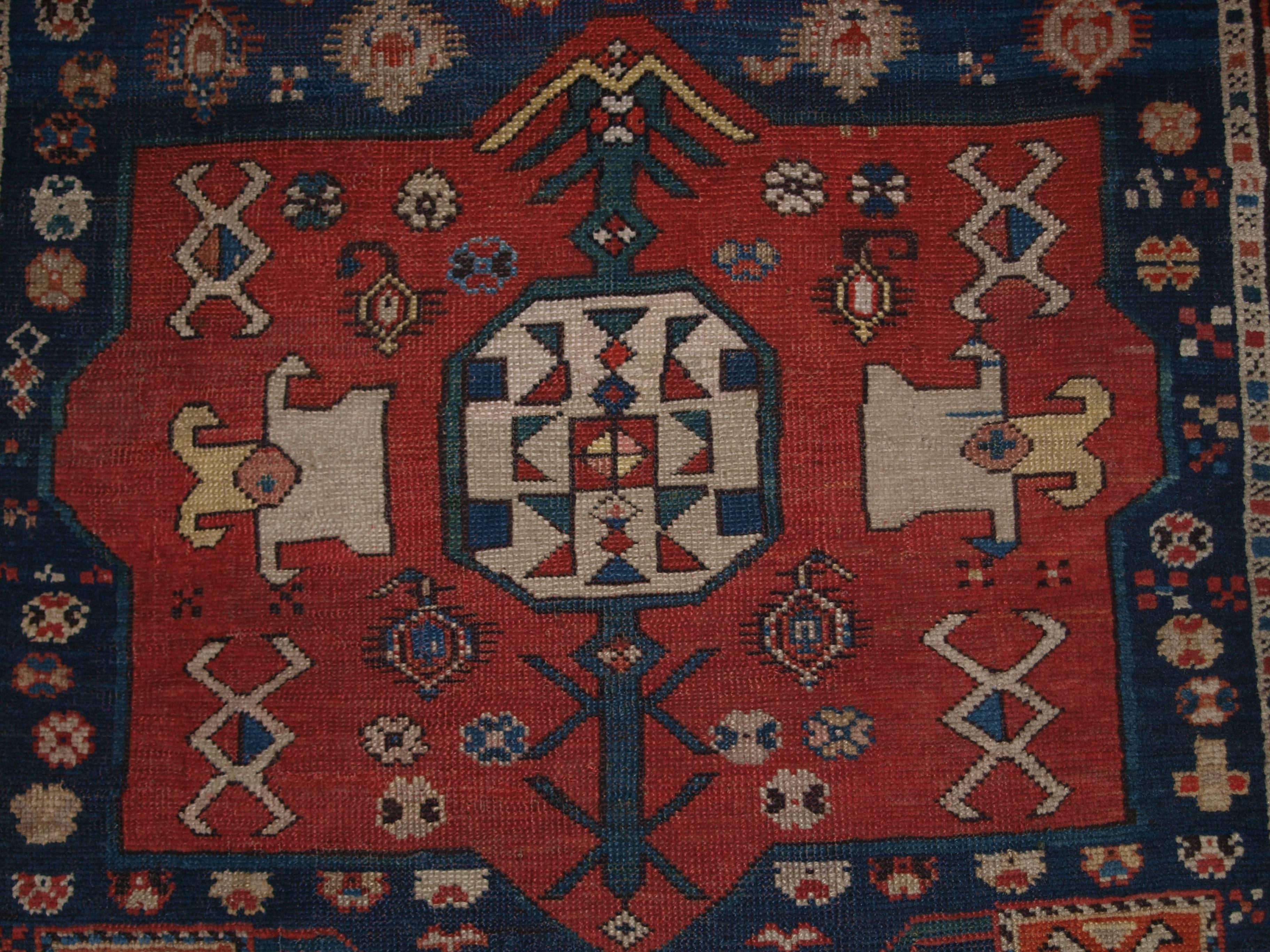 Antique Caucasian Prayer Rug, Karabagh Region of Scarce Design For Sale 4