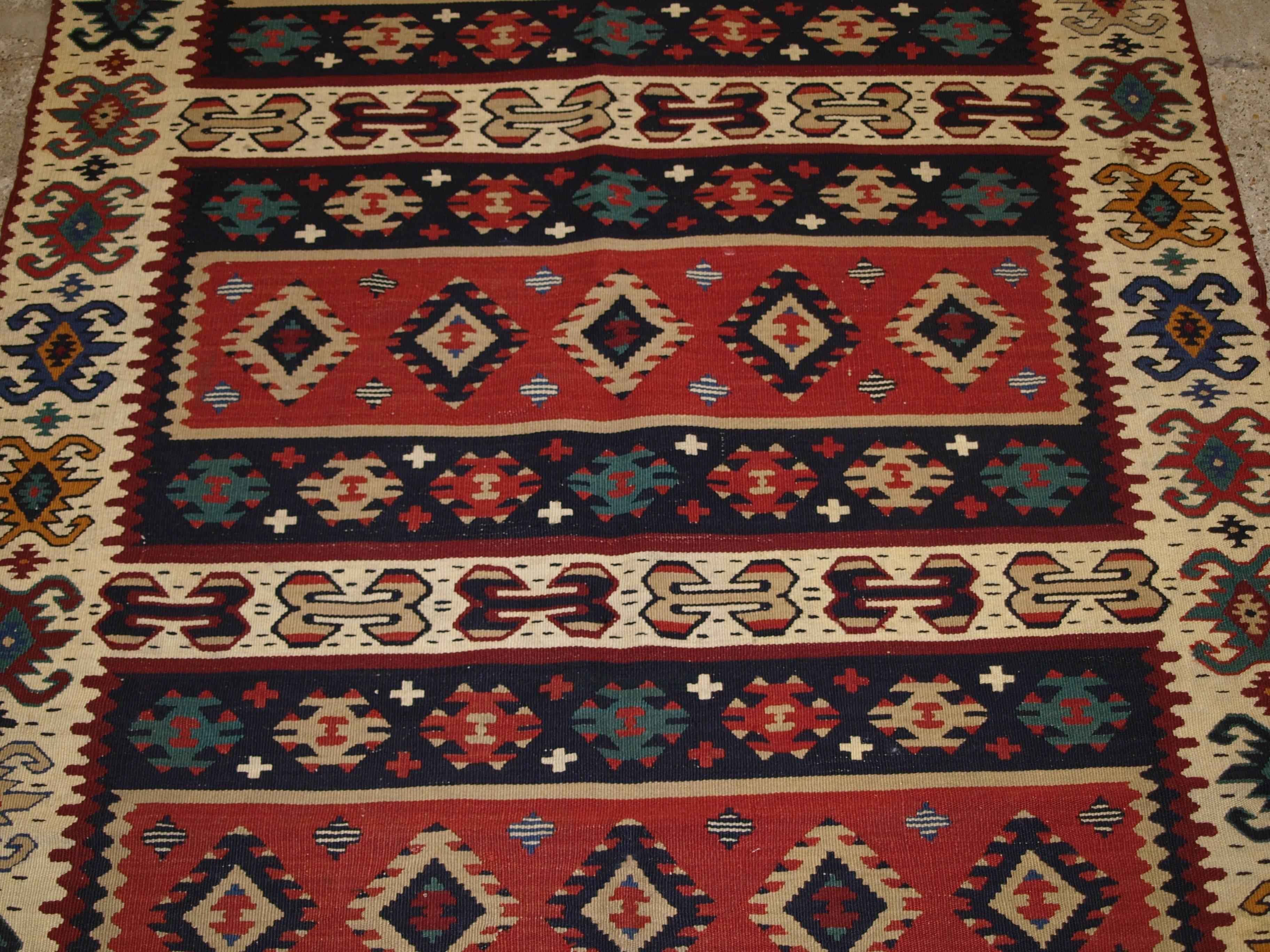 20th Century Old Anatolian Sharkoy Kilim, Western Turkey, circa 1920 For Sale