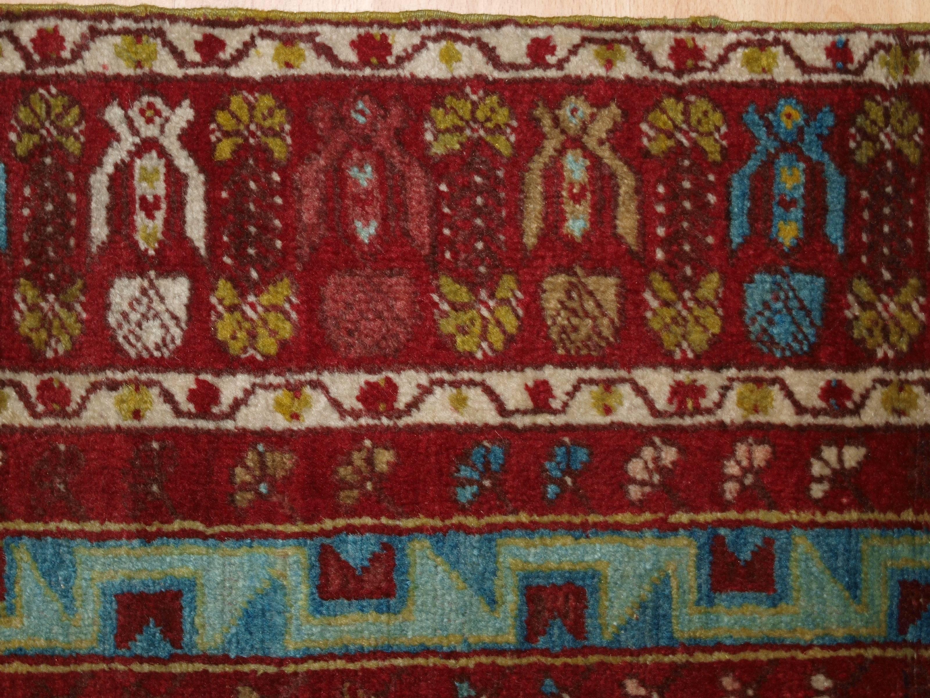 Turkish Antique Anatolian Kirsehir Village Prayer Rug, Traditional Design, One of Pair For Sale