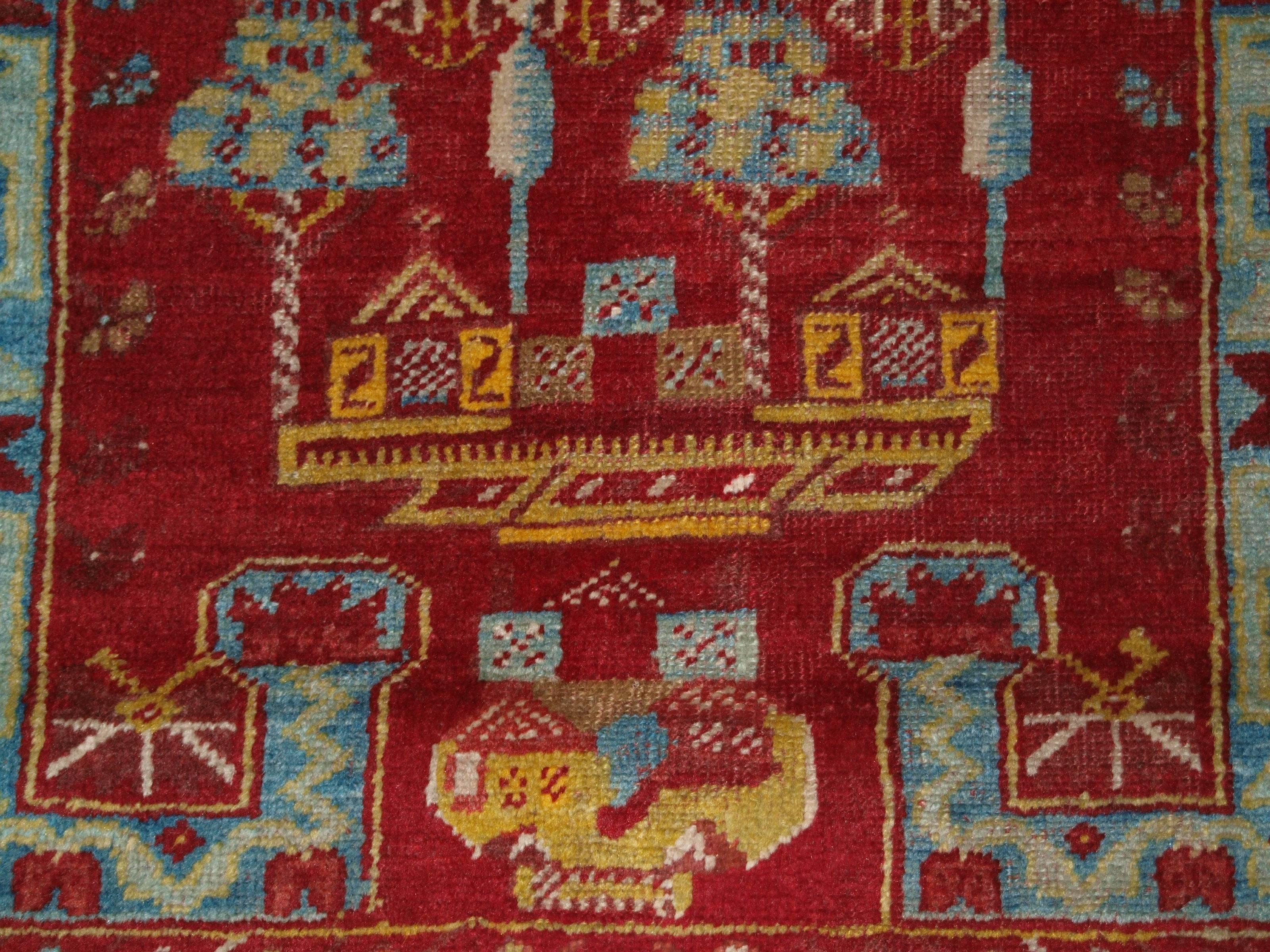 Antique Anatolian Kirsehir Village Prayer Rug, Traditional Design, One of Pair For Sale 4