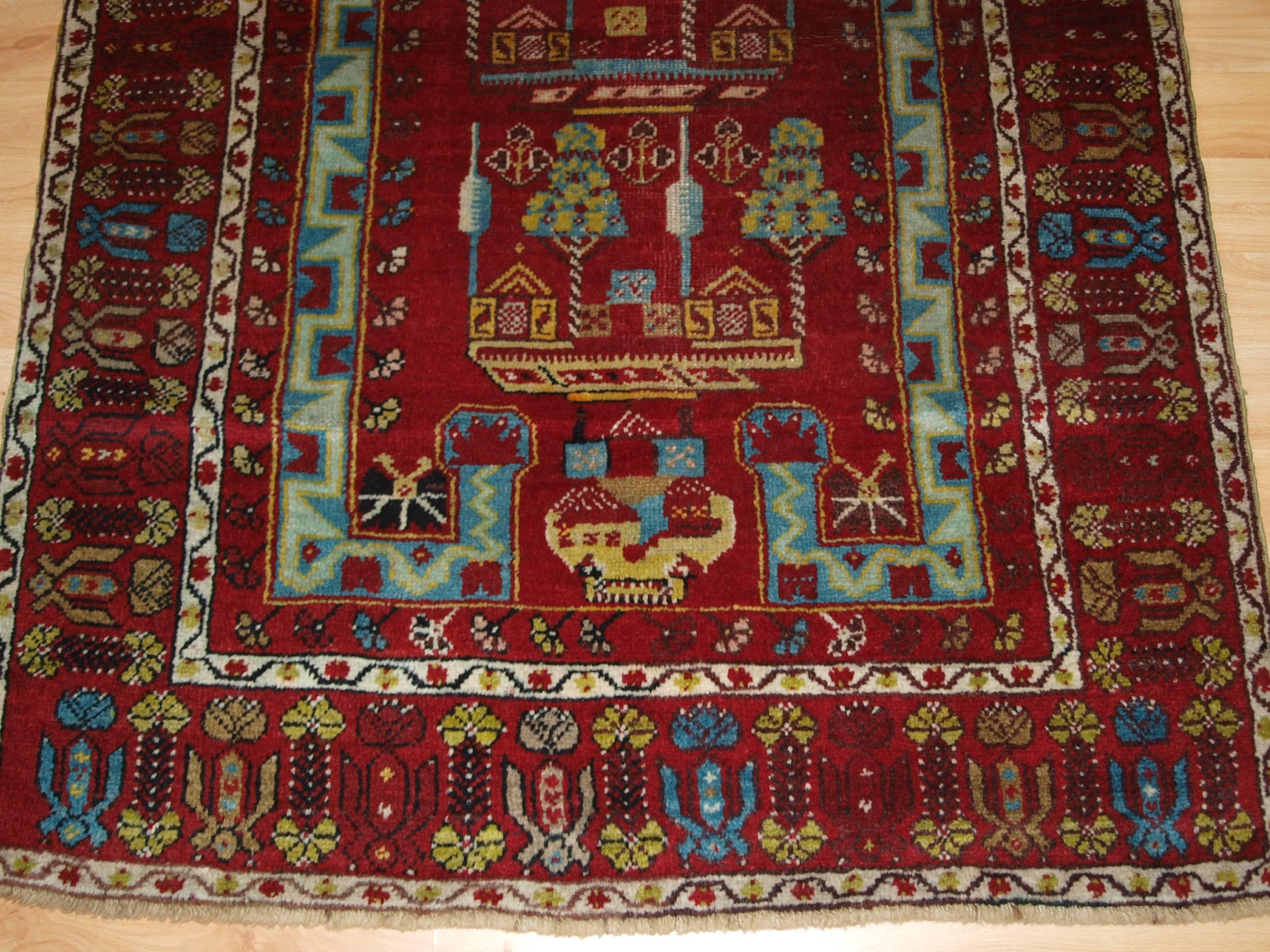 Antique Anatolian Kirsehir Village Prayer Rug of Traditional Design, circa 1900 For Sale 1