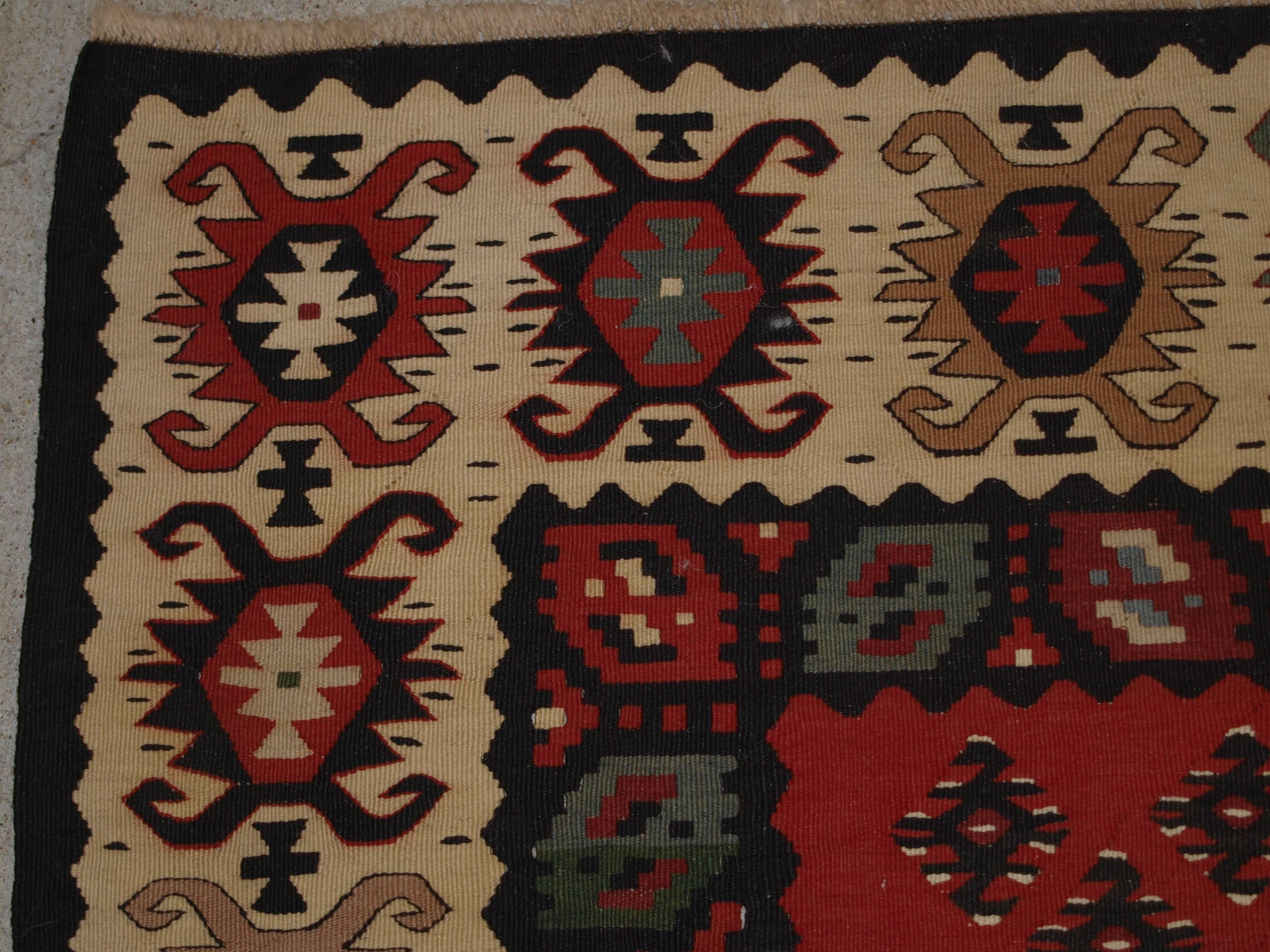 Turkish Old Anatolian Sharkoy Kilim, Western Turkey of Traditional Design