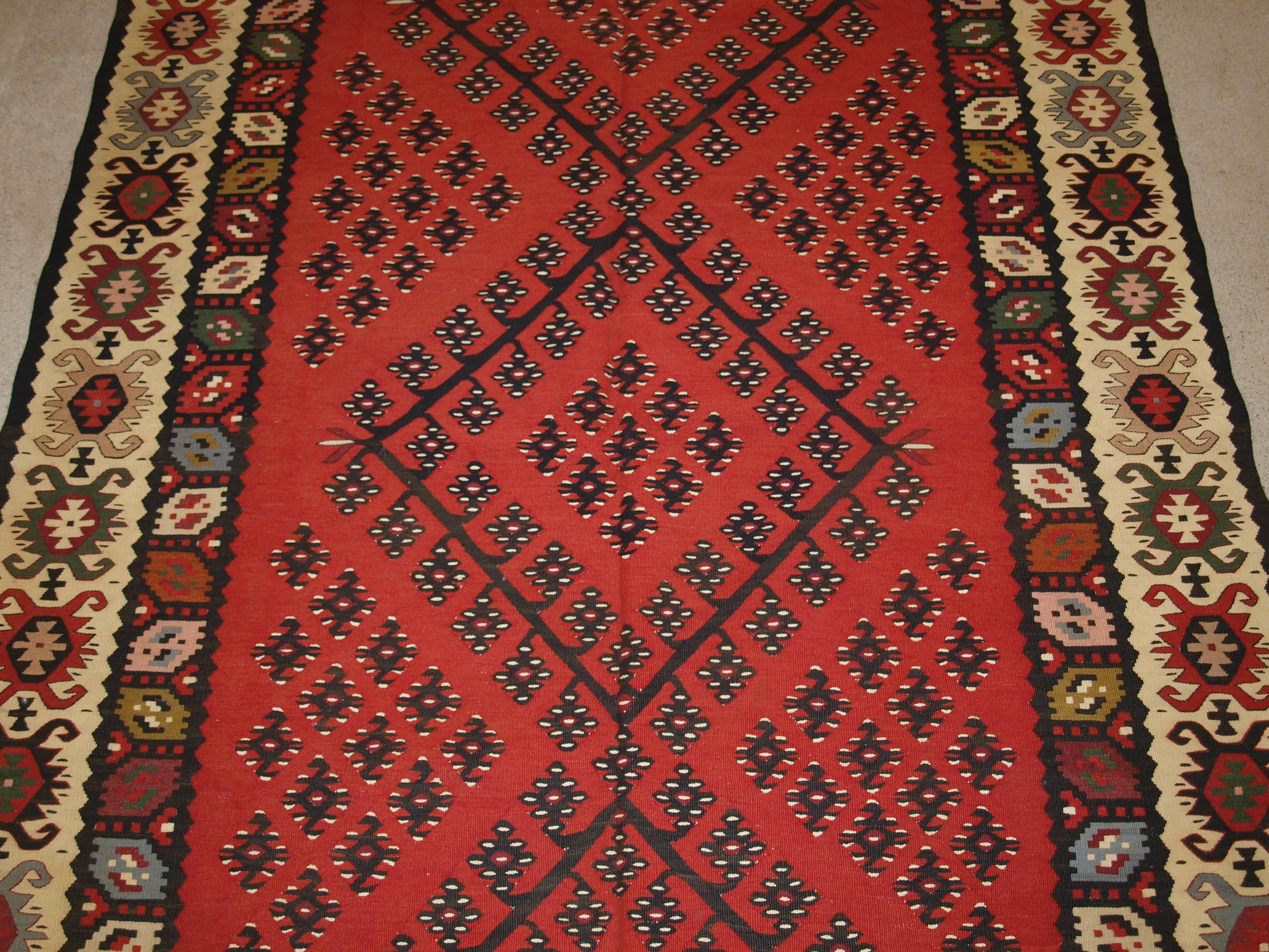 Early 20th Century Old Anatolian Sharkoy Kilim, Western Turkey of Traditional Design