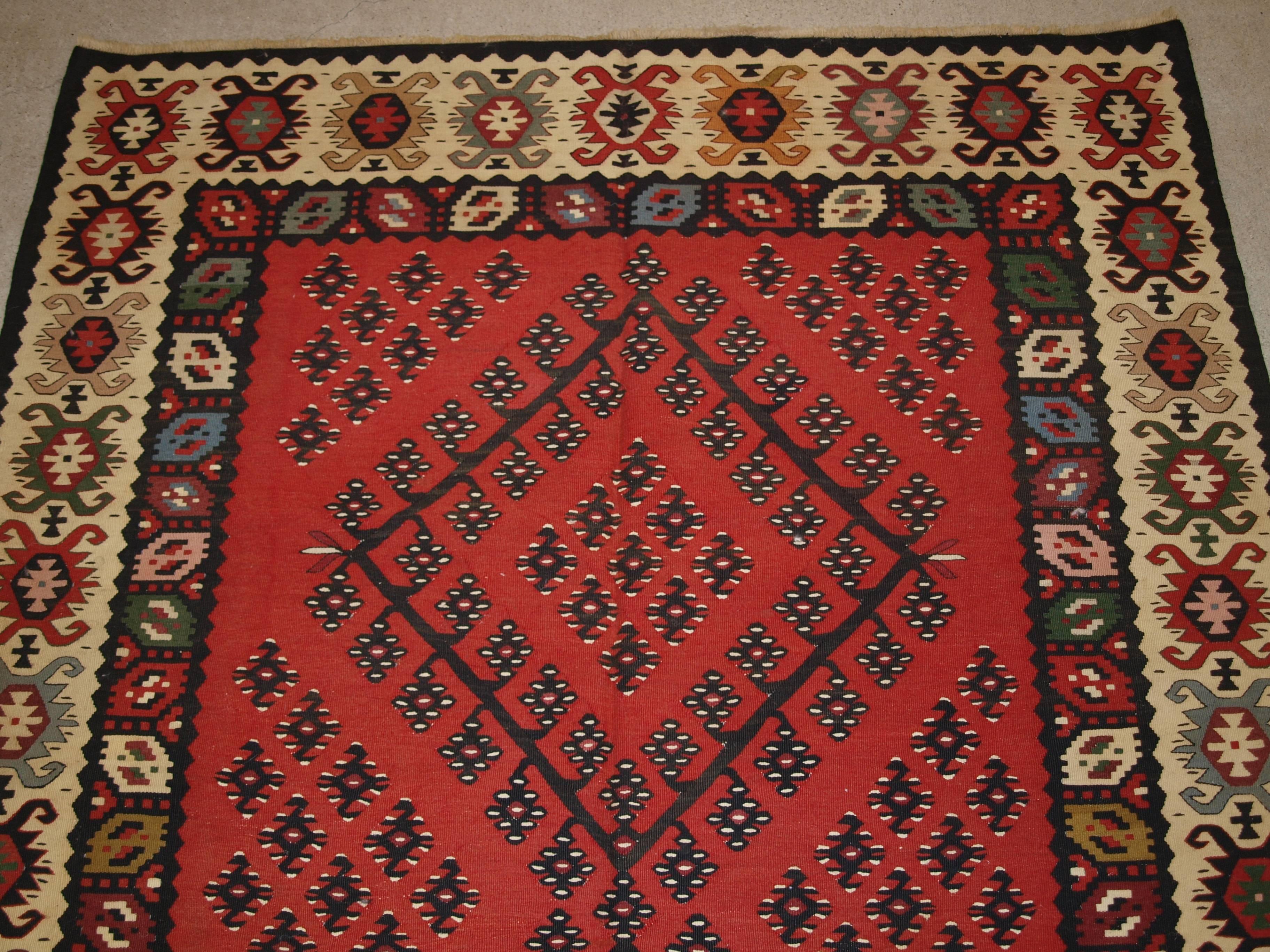 Old Anatolian Sharkoy Kilim, Western Turkey of Traditional Design In Excellent Condition In Moreton-in-Marsh, GB