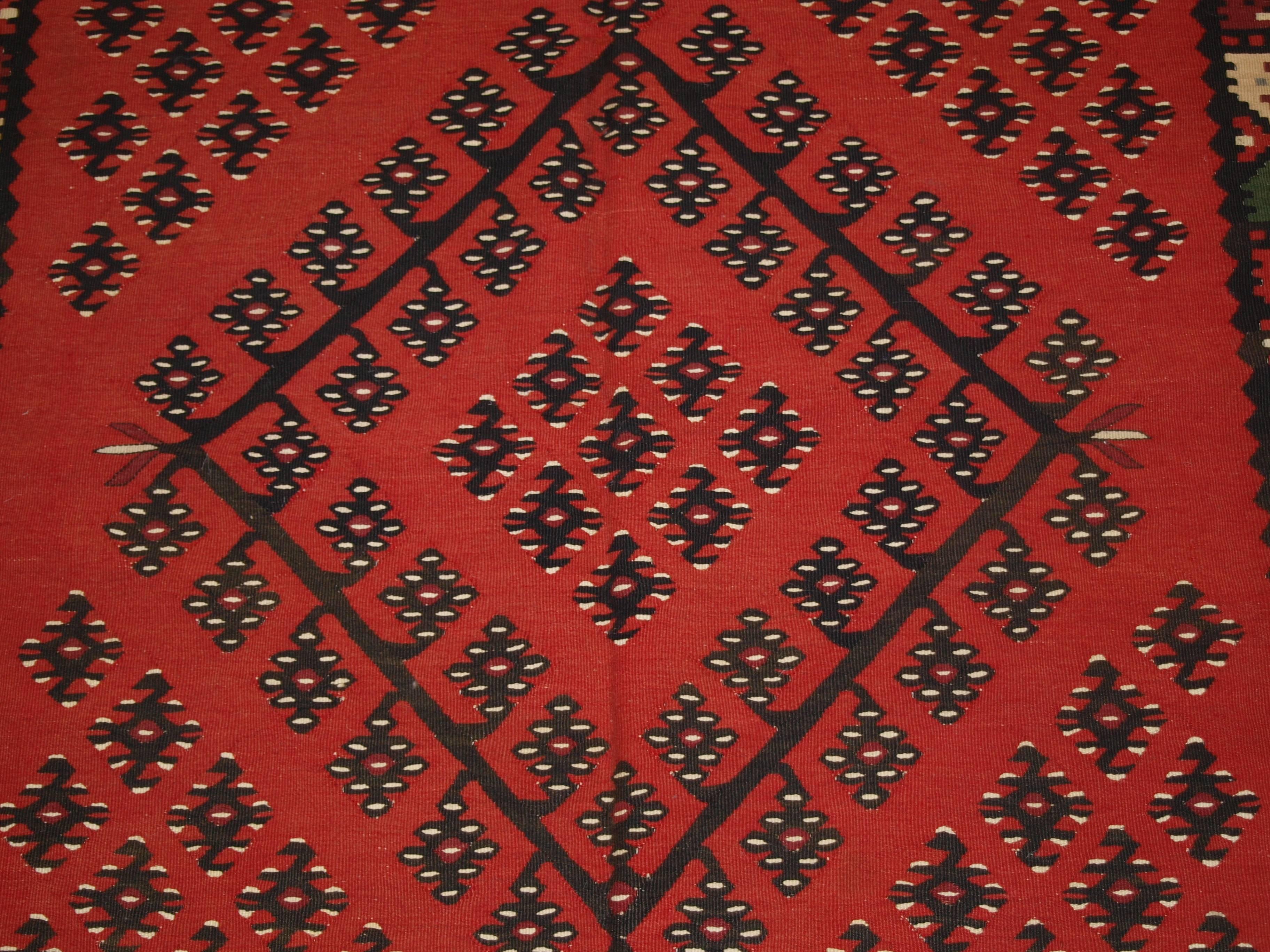 Wool Old Anatolian Sharkoy Kilim, Western Turkey of Traditional Design