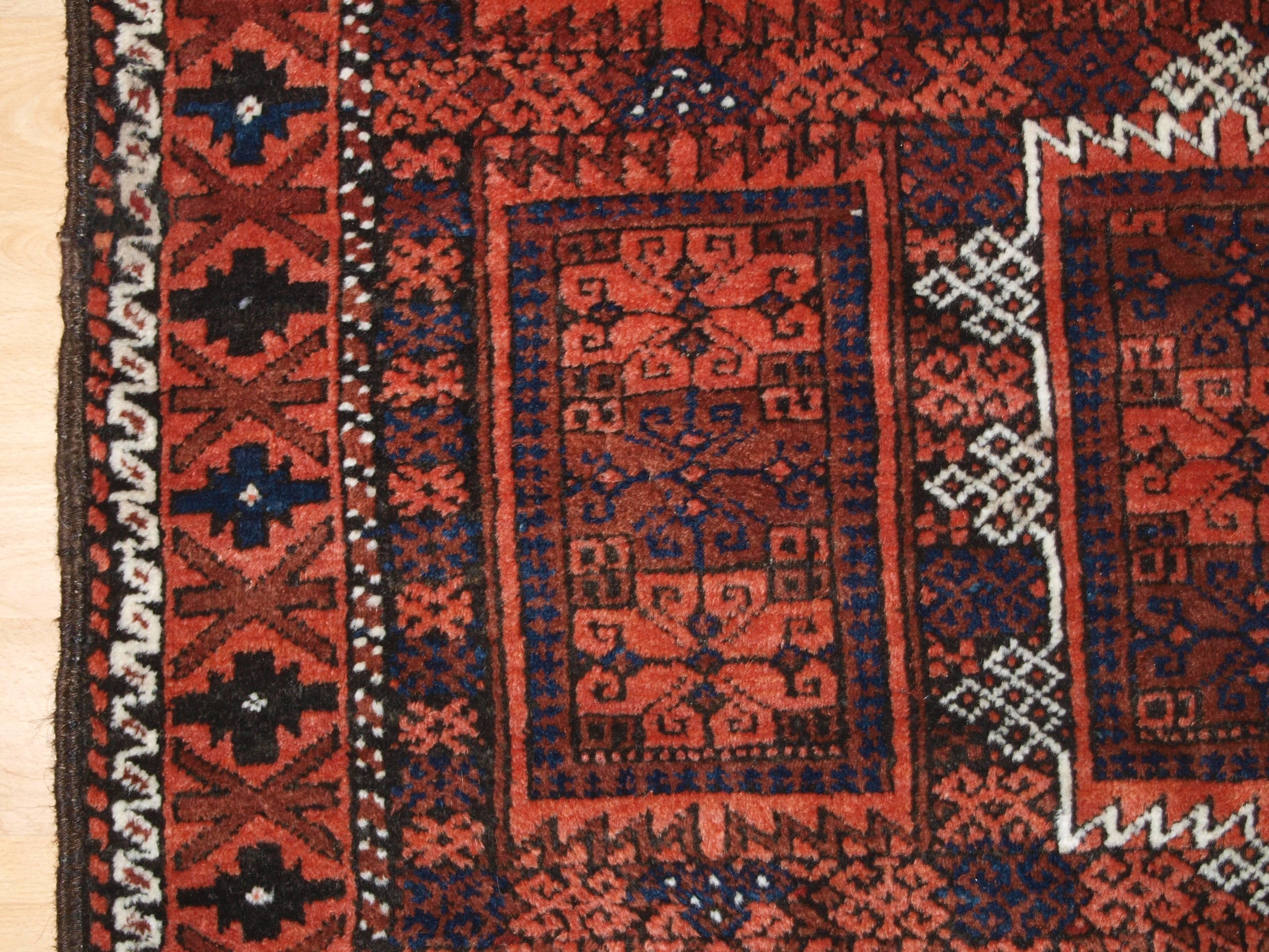 Early 20th Century Antique Baluch Rug with Traditional Timuri or Yaquab Khani Design, circa 1900 For Sale
