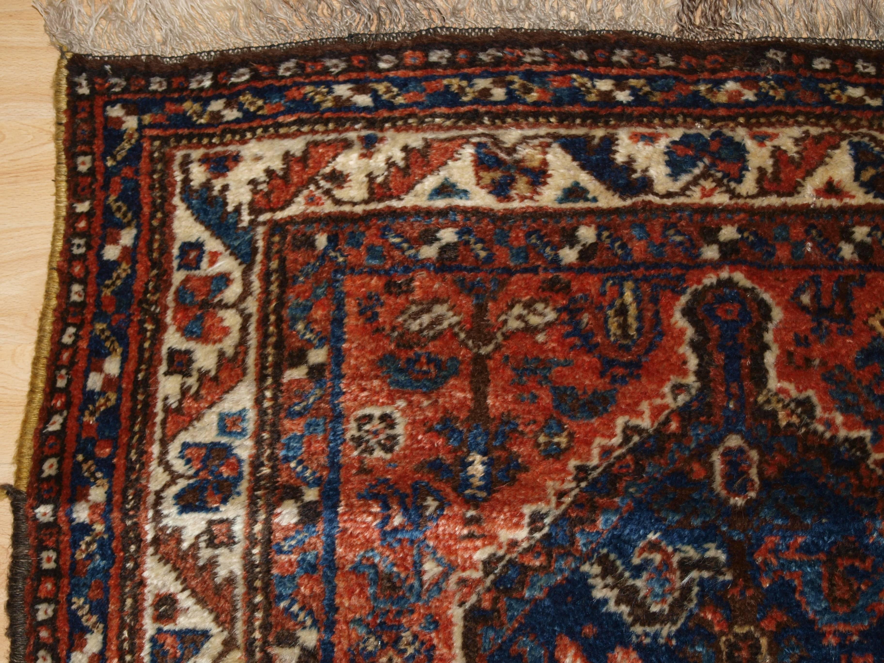 Early 20th Century Old South West Persian Tribal Rug, Shiraz Region For Sale