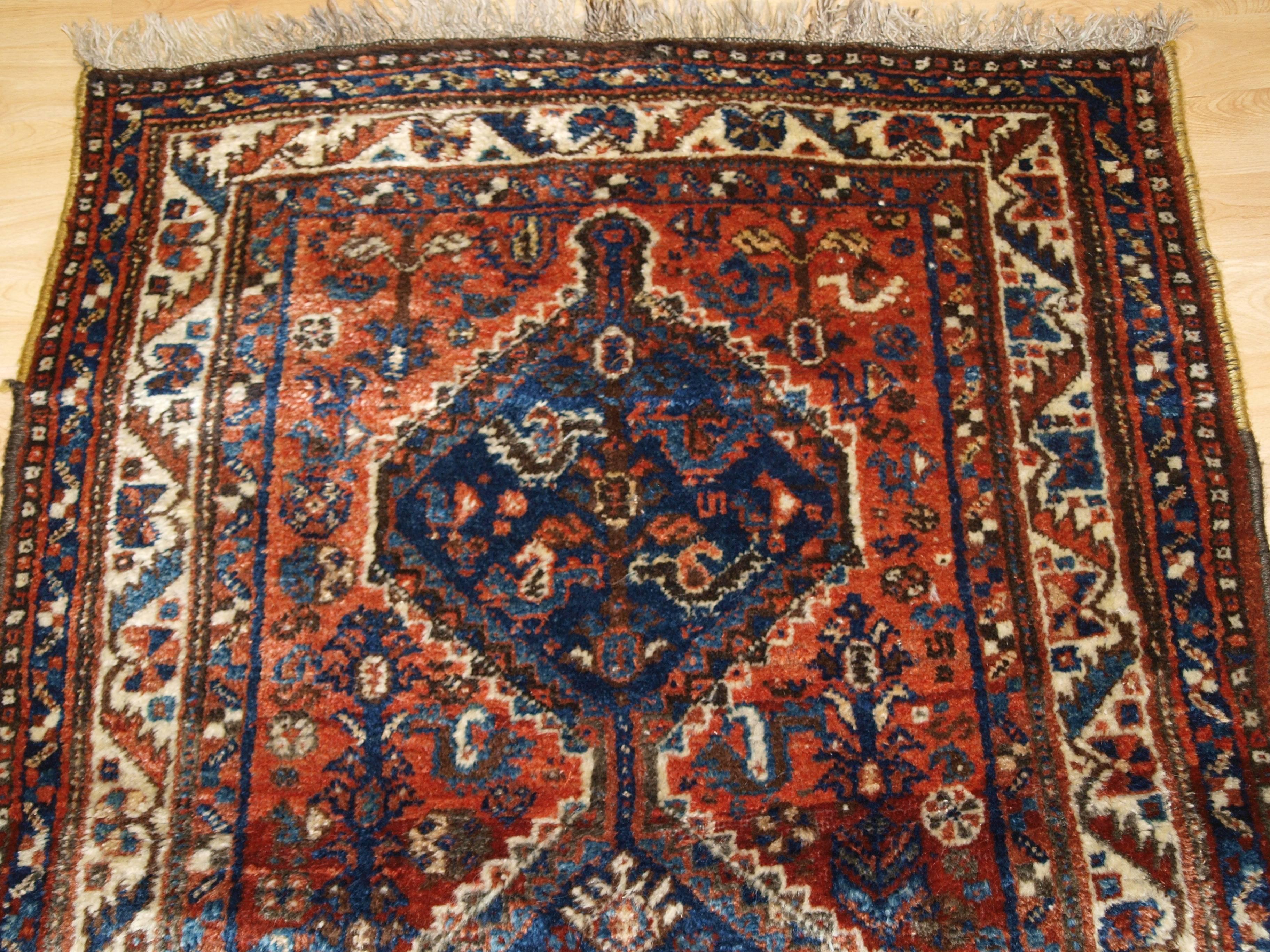 Old South West Persian Tribal Rug, Shiraz Region For Sale 1