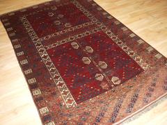 Old Afghan Village Rug of Ersari Turkmen Ensi Design