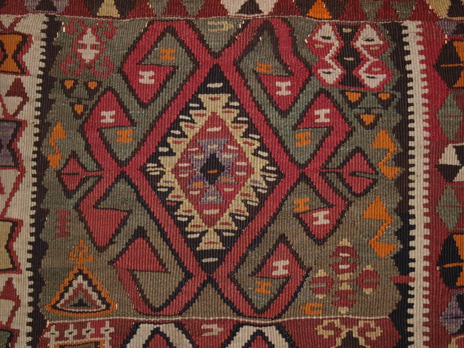 Old Turkish Kars Kilim, of Traditional Village Design In Excellent Condition For Sale In Moreton-in-Marsh, GB