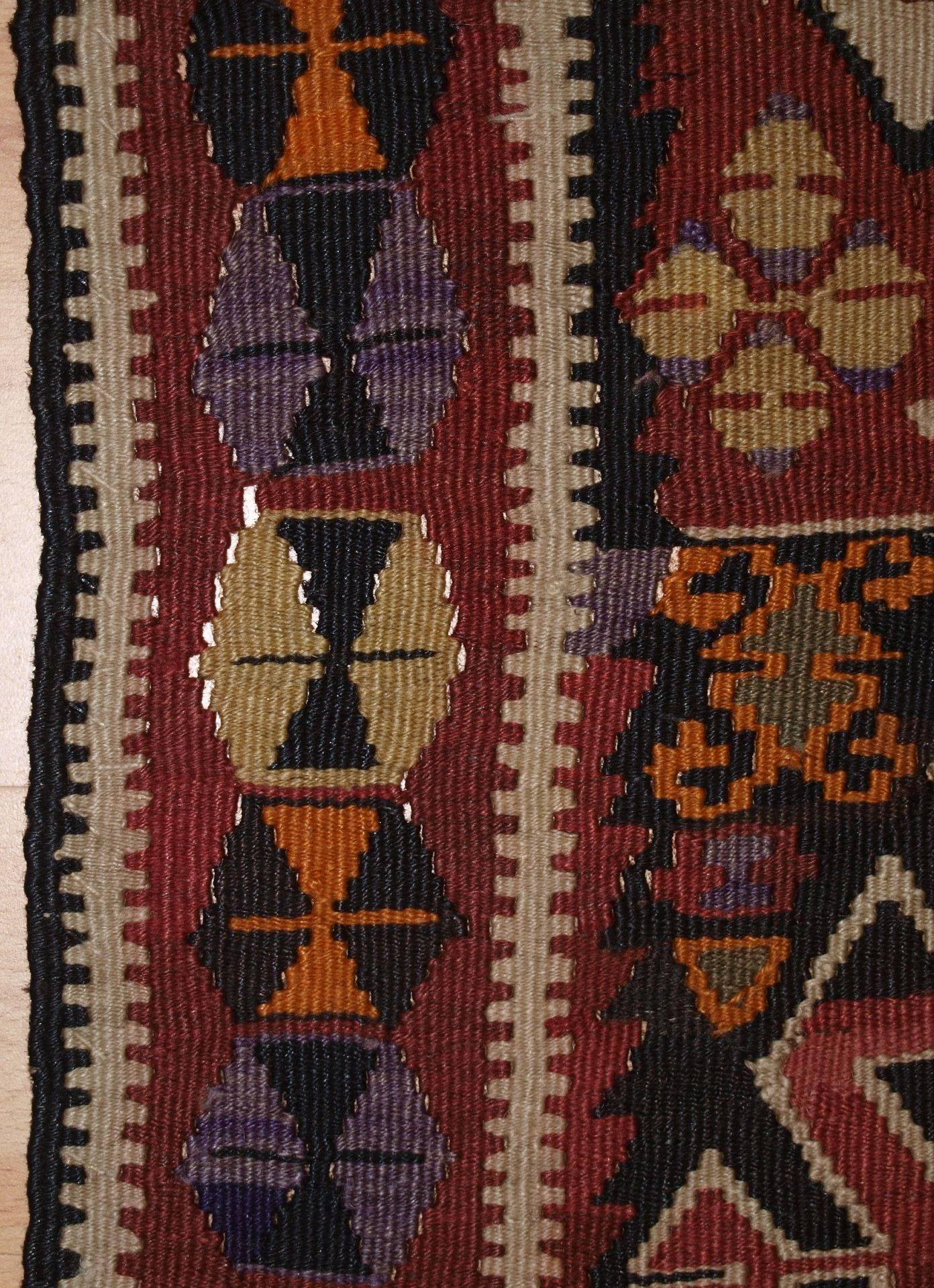 Wool Old Turkish Kars Kilim, of Traditional Village Design For Sale