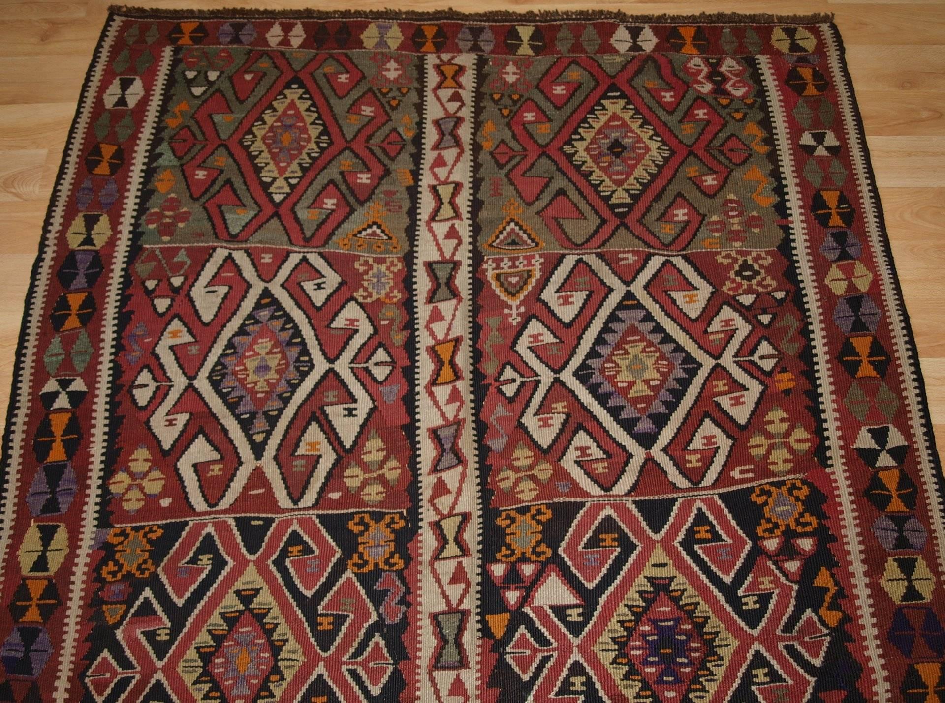Old Turkish Kars Kilim, of Traditional Village Design For Sale 2