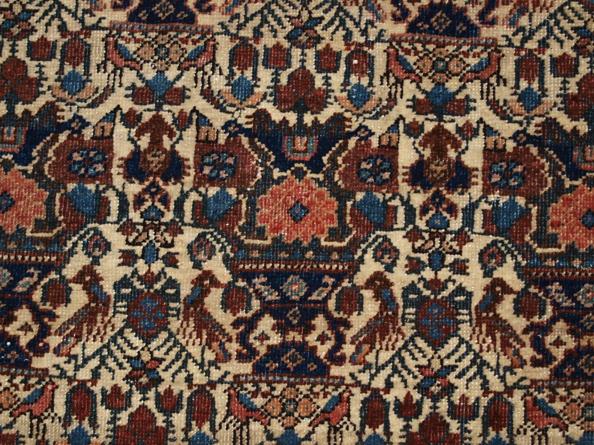 Antique Abedeh Rug with the Classic ‘Vase and Peacock’ Design, circa 1900-1920 1