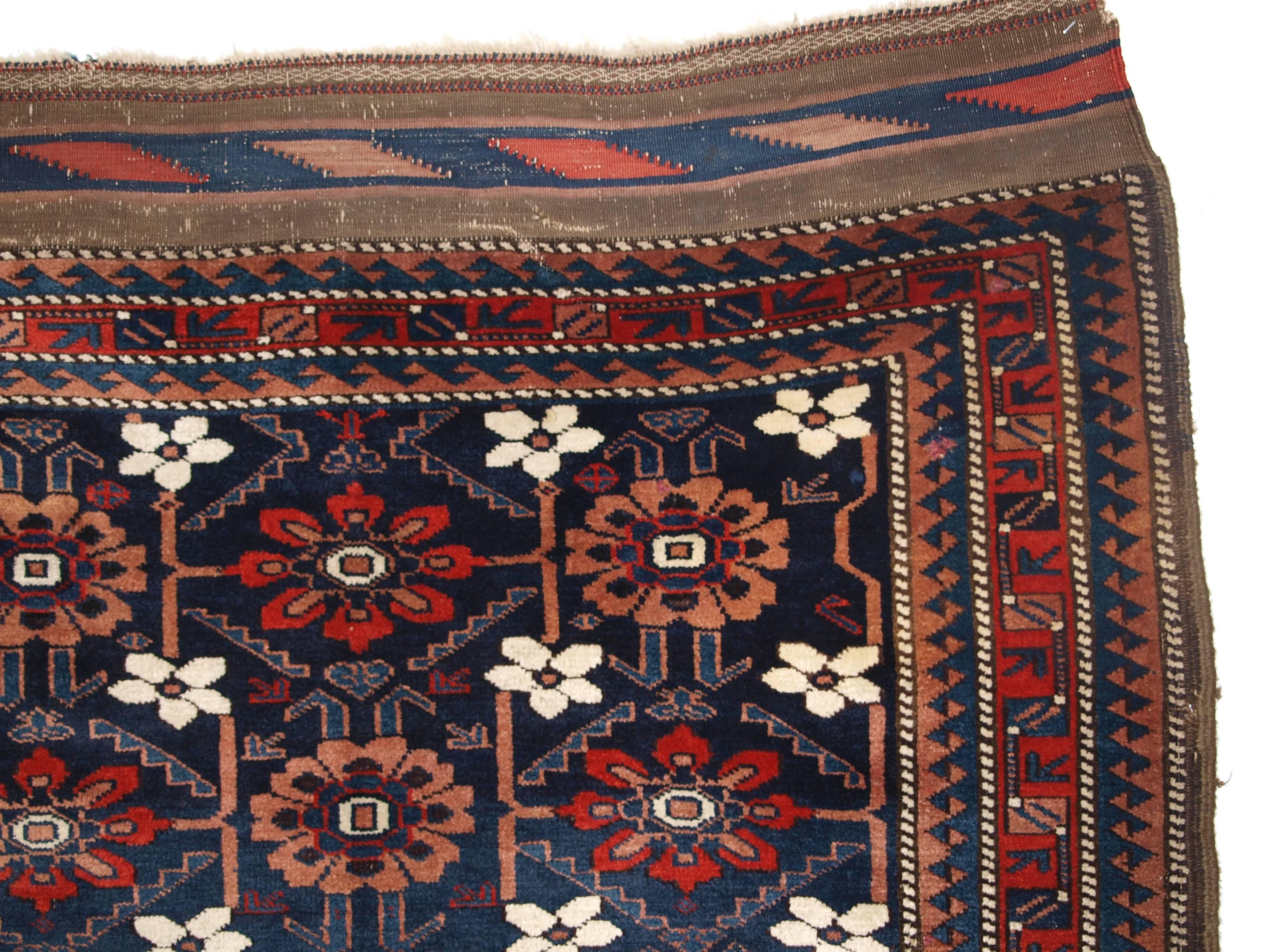 Afghan Antique Baluch Saddle Bag Face with Mina Khani Design, circa 1860