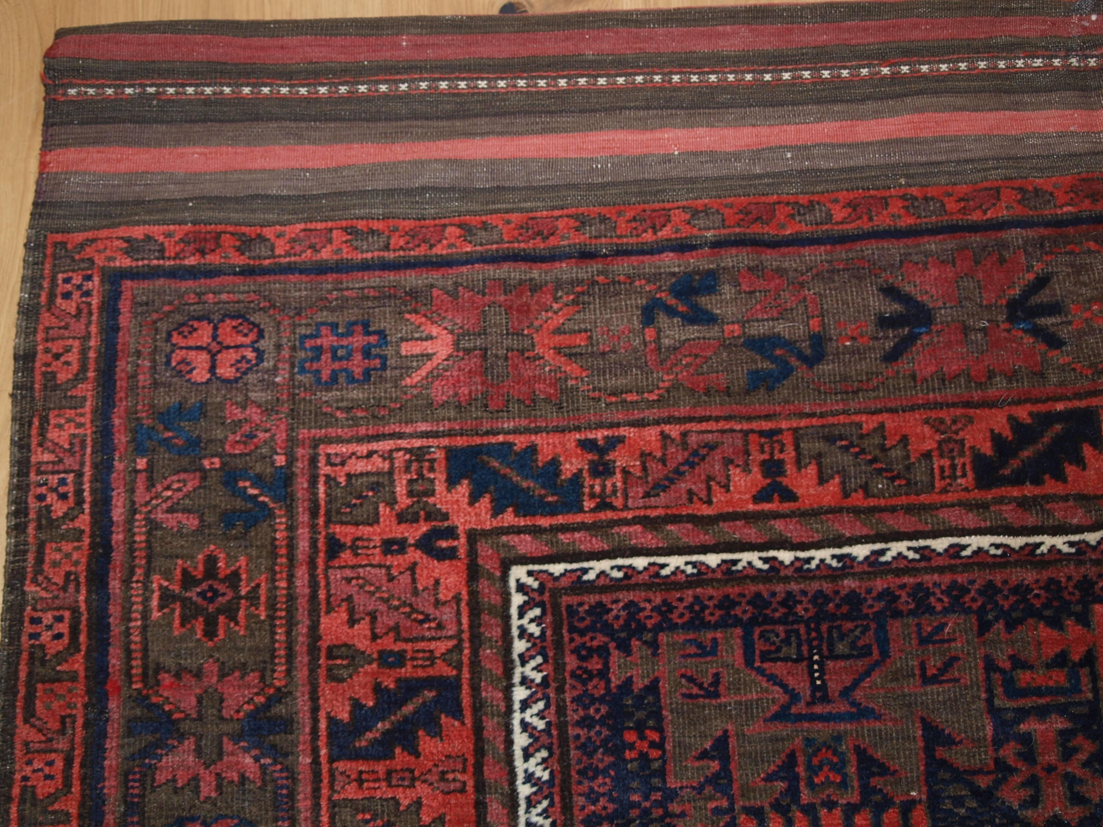 Antique Timuri Baluch main carpet, Classic design, corroded browns, circa 1900.
Size: 8ft 6in x 5ft 5in (260 x 164cm).

Antique Timuri Baluch main carpet with classic Afghan Timuri design.

  

A good small size main carpet with pleasing