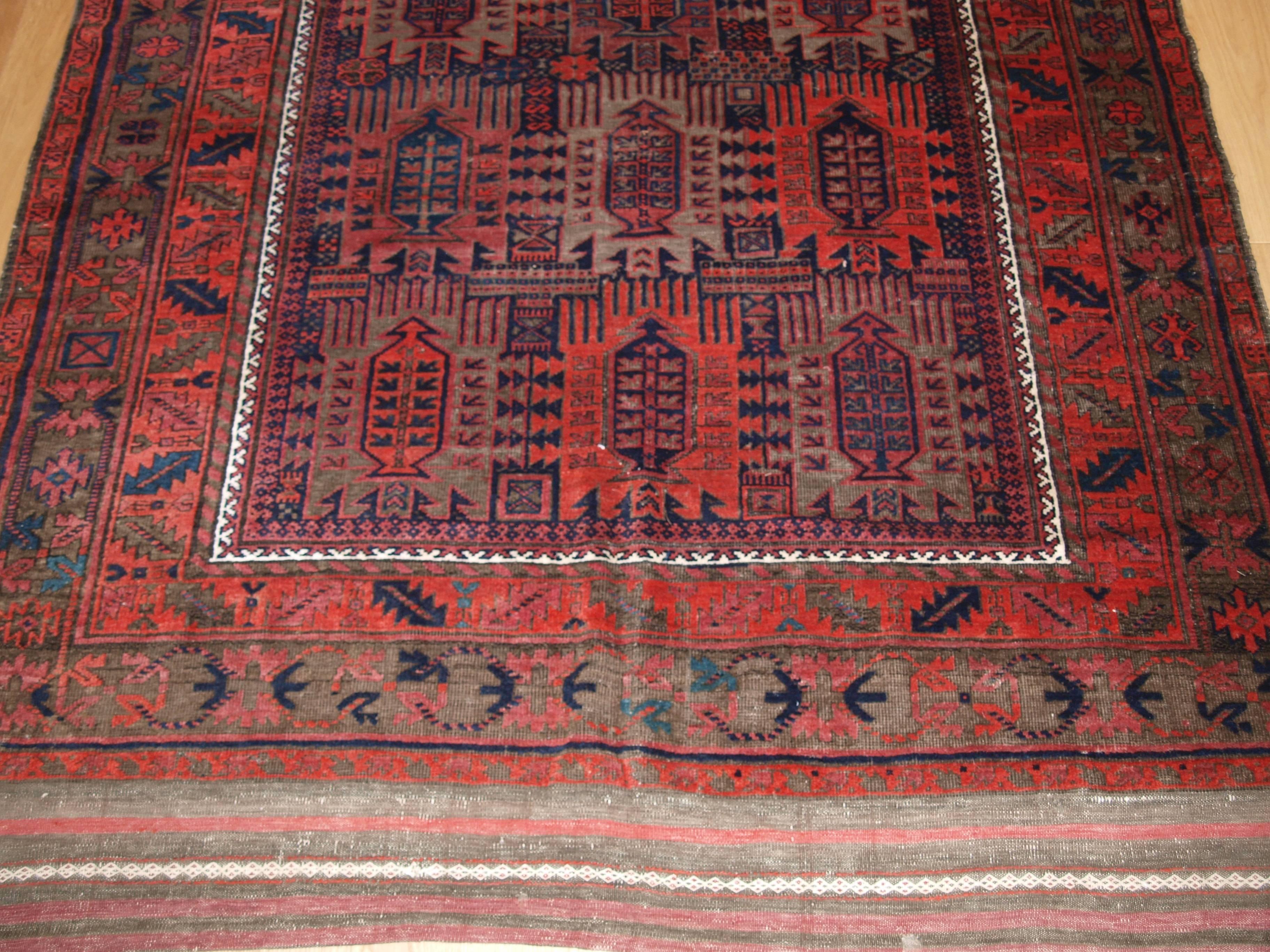 Early 20th Century Antique Timuri Baluch Main Carpet with Classic Afghan Timuri Design, circa 1900 For Sale