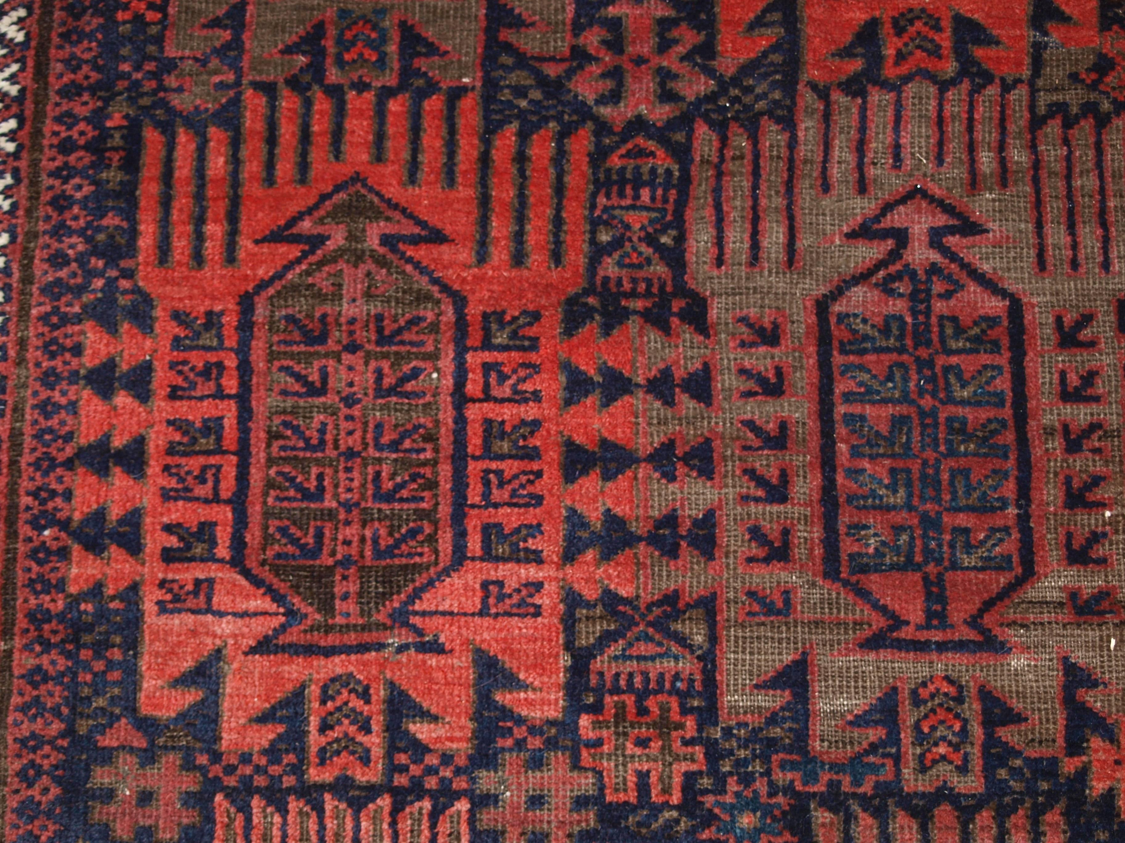 Antique Timuri Baluch Main Carpet with Classic Afghan Timuri Design, circa 1900 For Sale 1