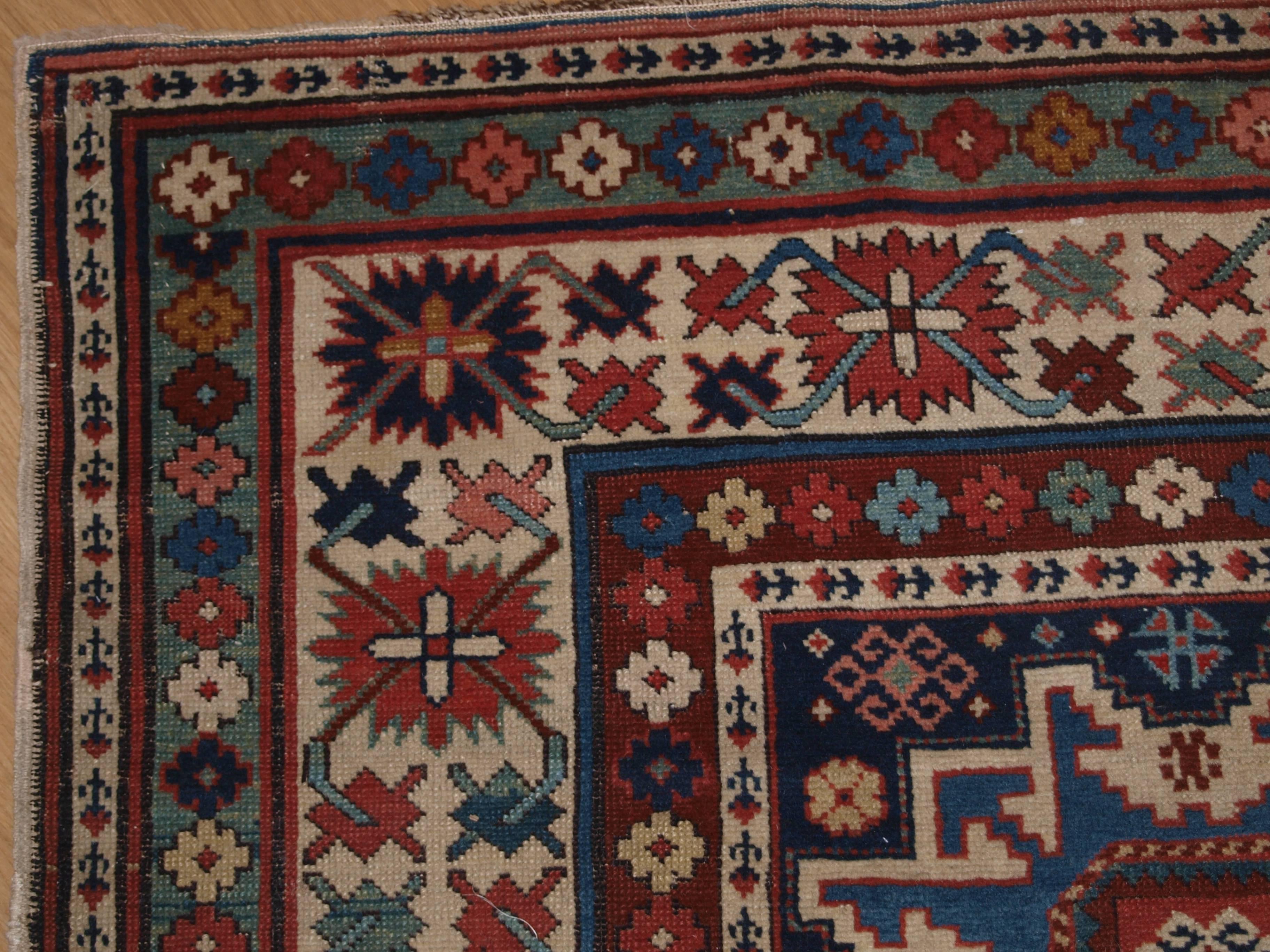 Wool Antique Caucasian Shirvan Runner from the South Eastern Caucasus, circa 1880 For Sale