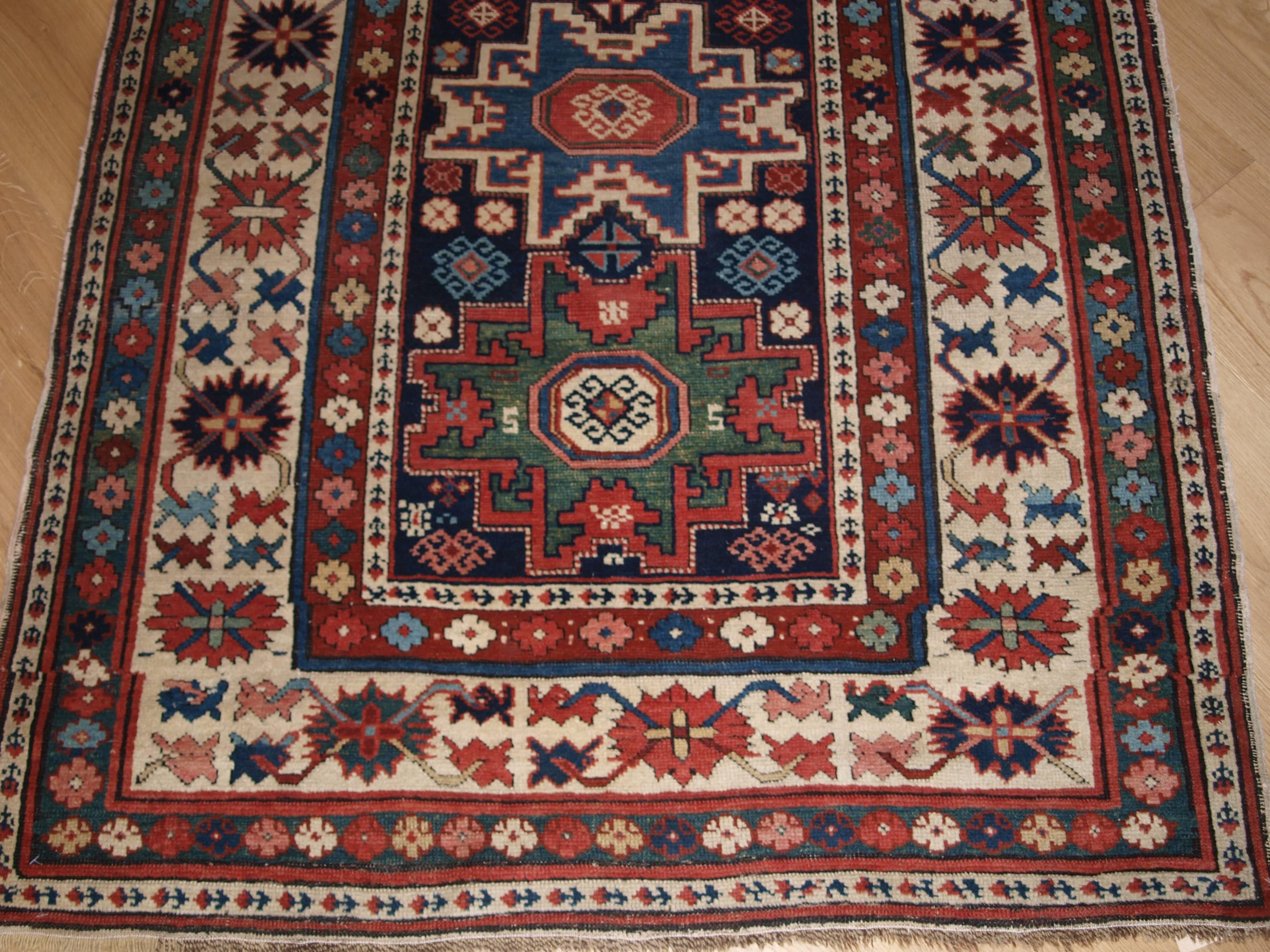 Antique Caucasian Shirvan Runner from the South Eastern Caucasus, circa 1880 For Sale 2
