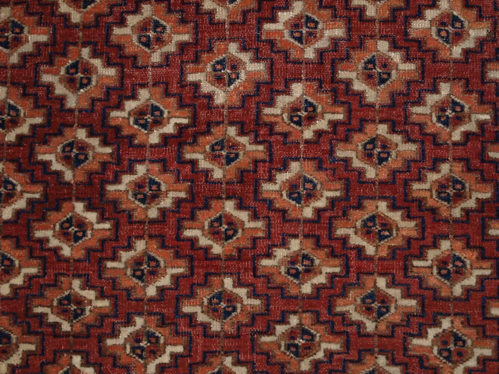 Early 20th Century Antique Tekke Turkmen Rug of Small Square Size, circa 1900 For Sale