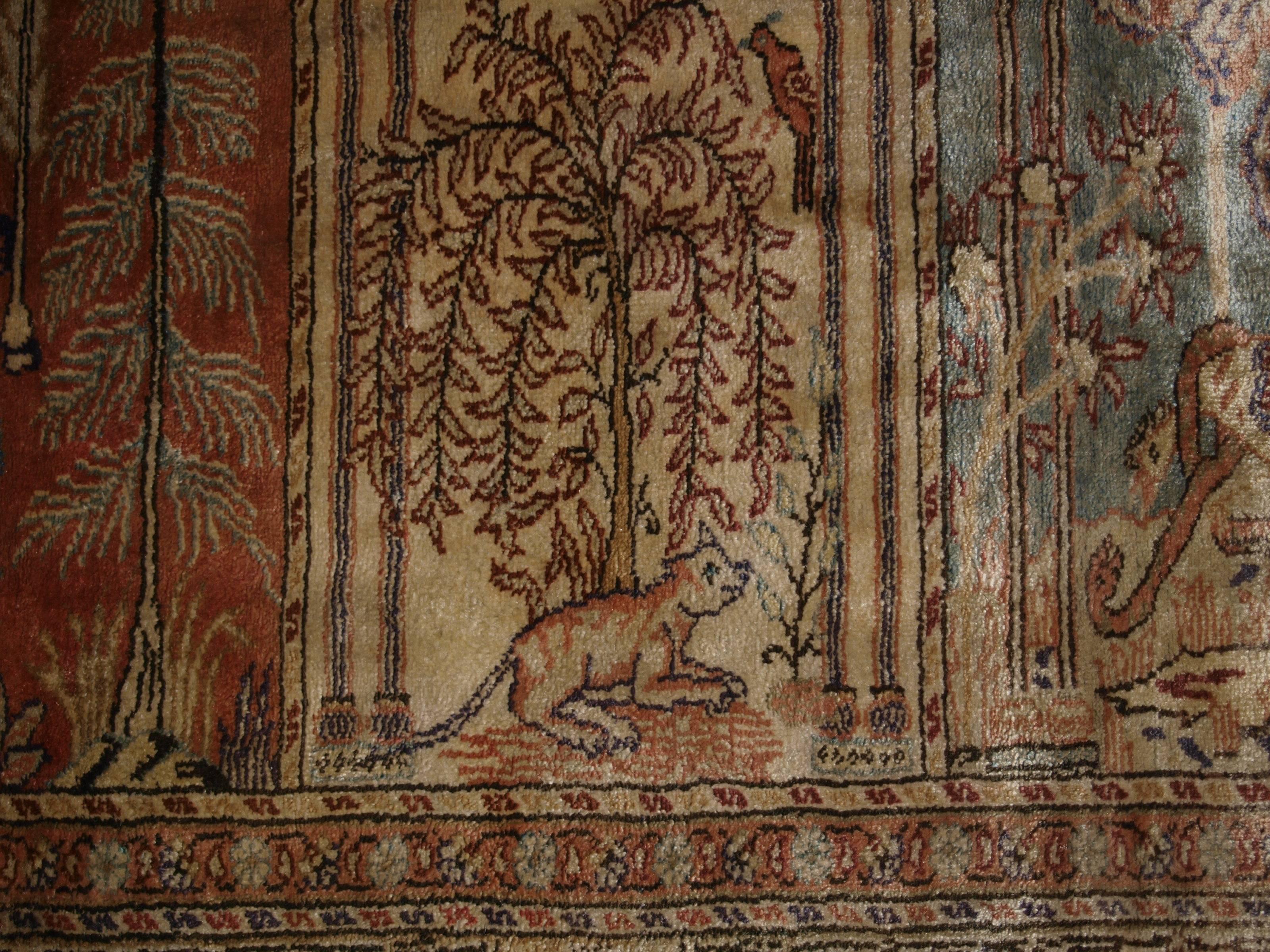 Antique Anatolian Kayseri 'Art Silk' Saf Prayer Rug For Sale 3