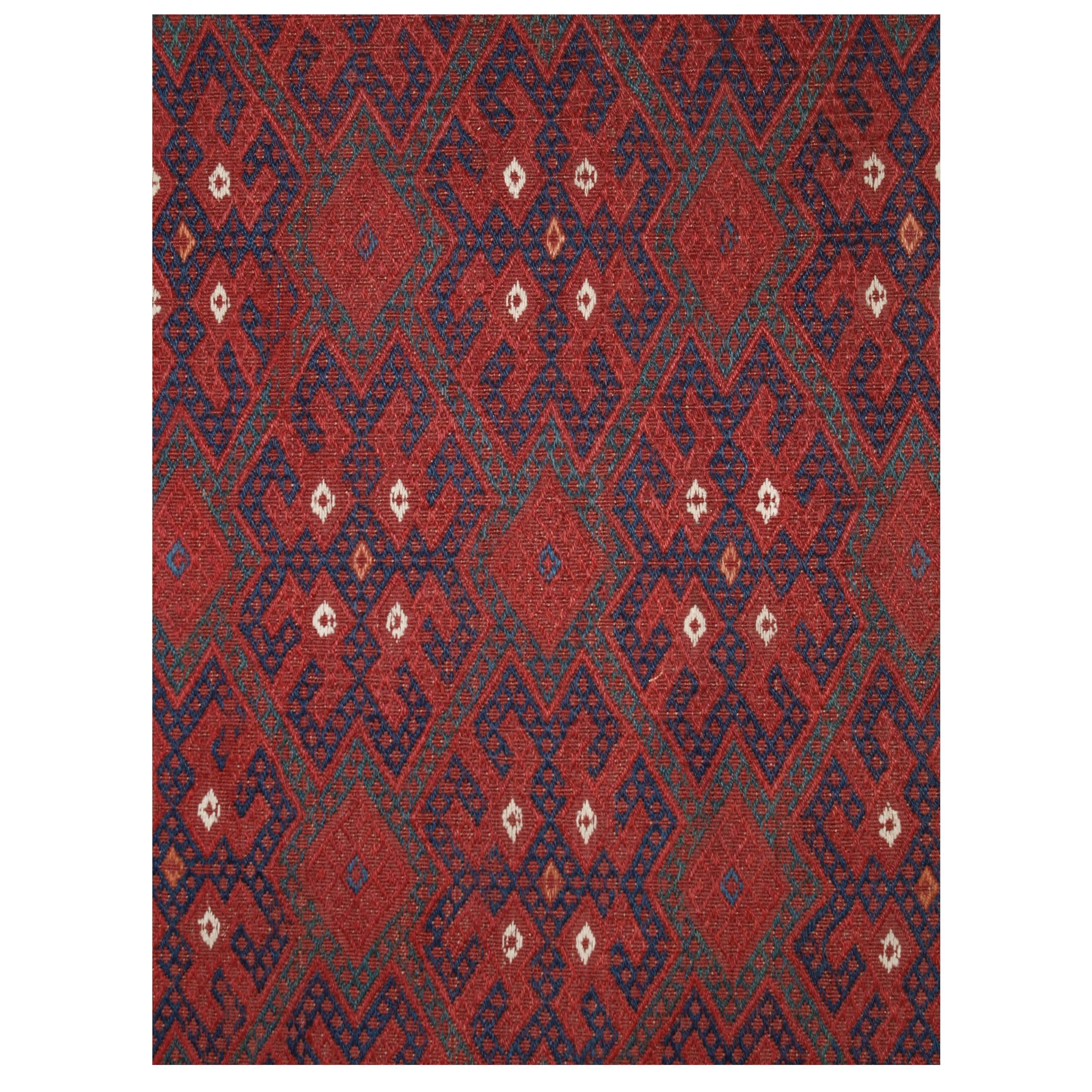 Antique Yomut Turkmen Pallas Soumak Kilim of Large Size, Fine Detail, circa 1920