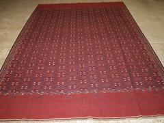 Antique Yomut Turkmen Pallas Soumak Kilim of Large Size, Fine Detail, circa 1920