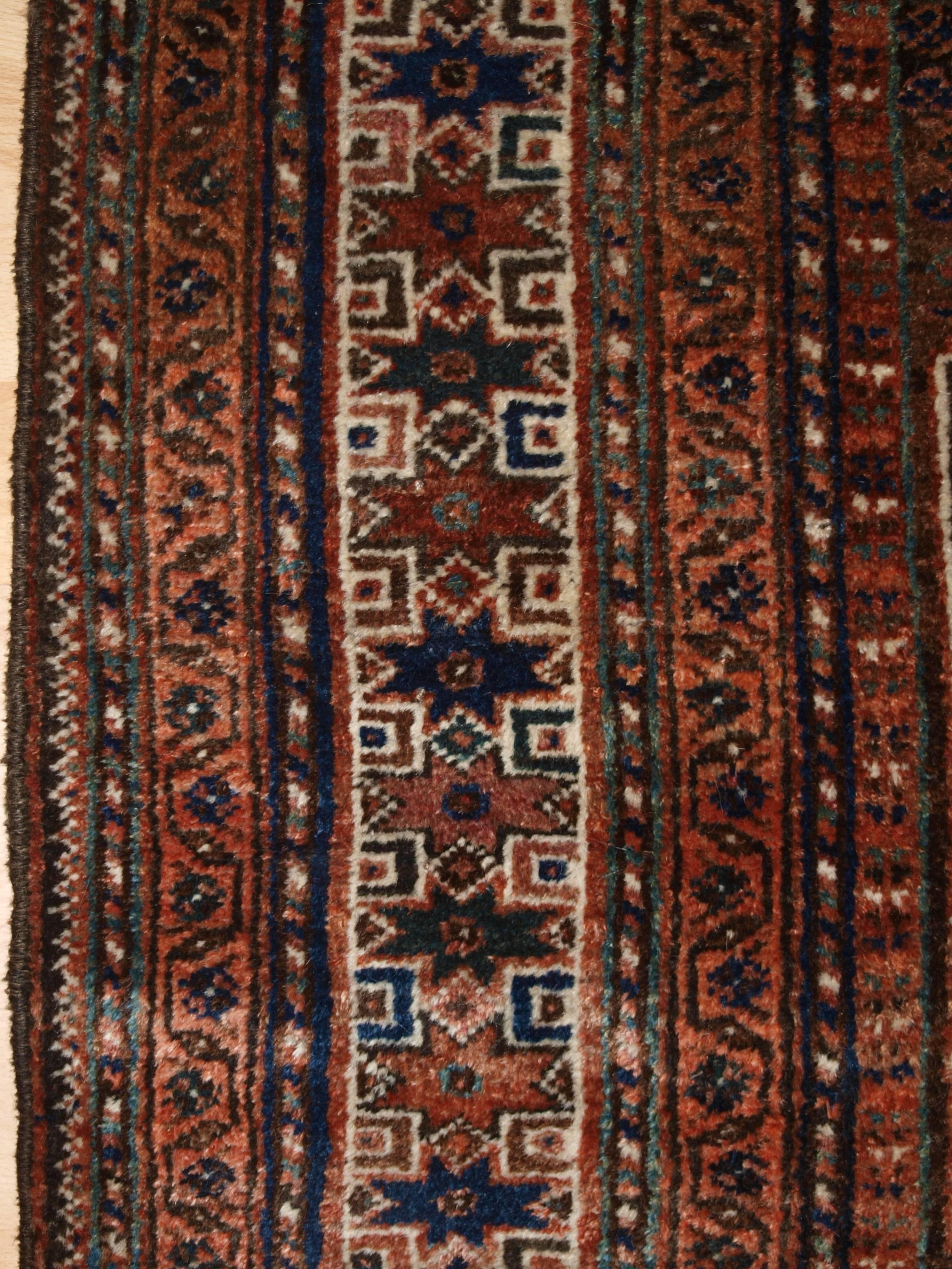 Wool Antique South West Persian Khamseh Baharlu Tribal Rug, Single Medallion