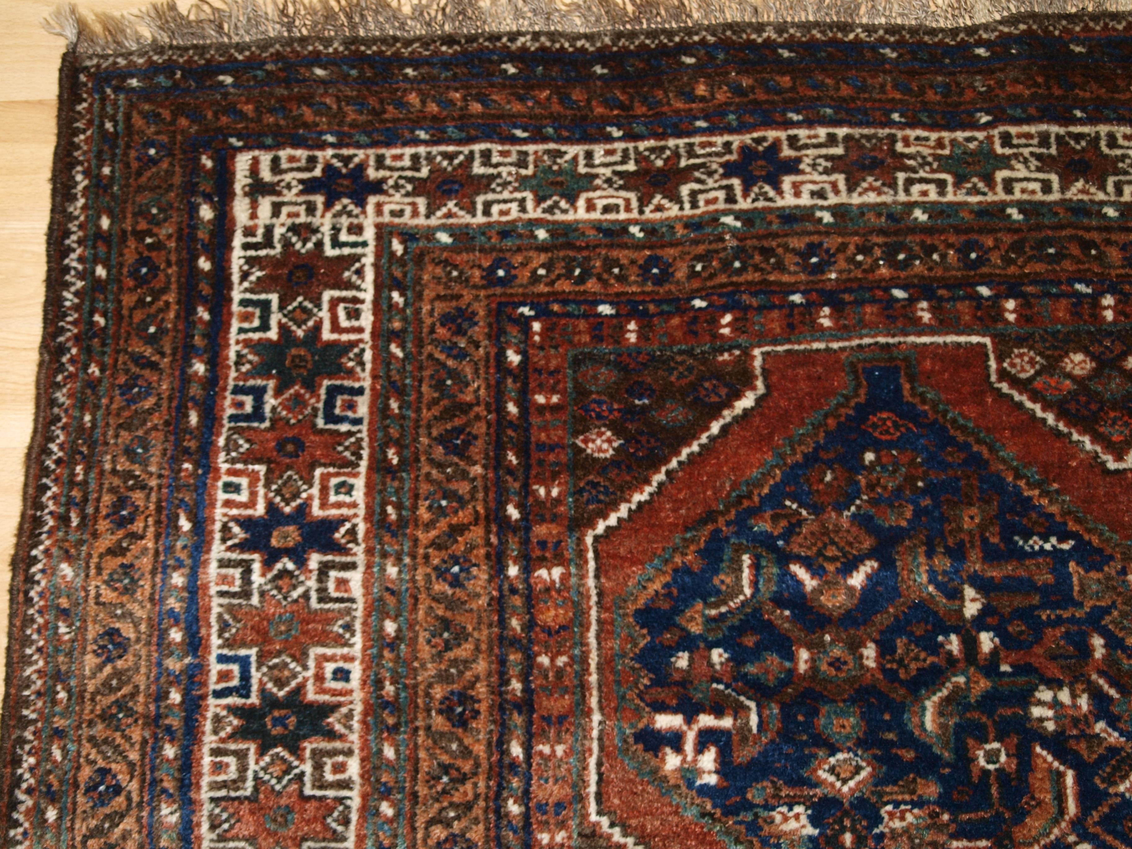20th Century Antique South West Persian Khamseh Baharlu Tribal Rug, Single Medallion