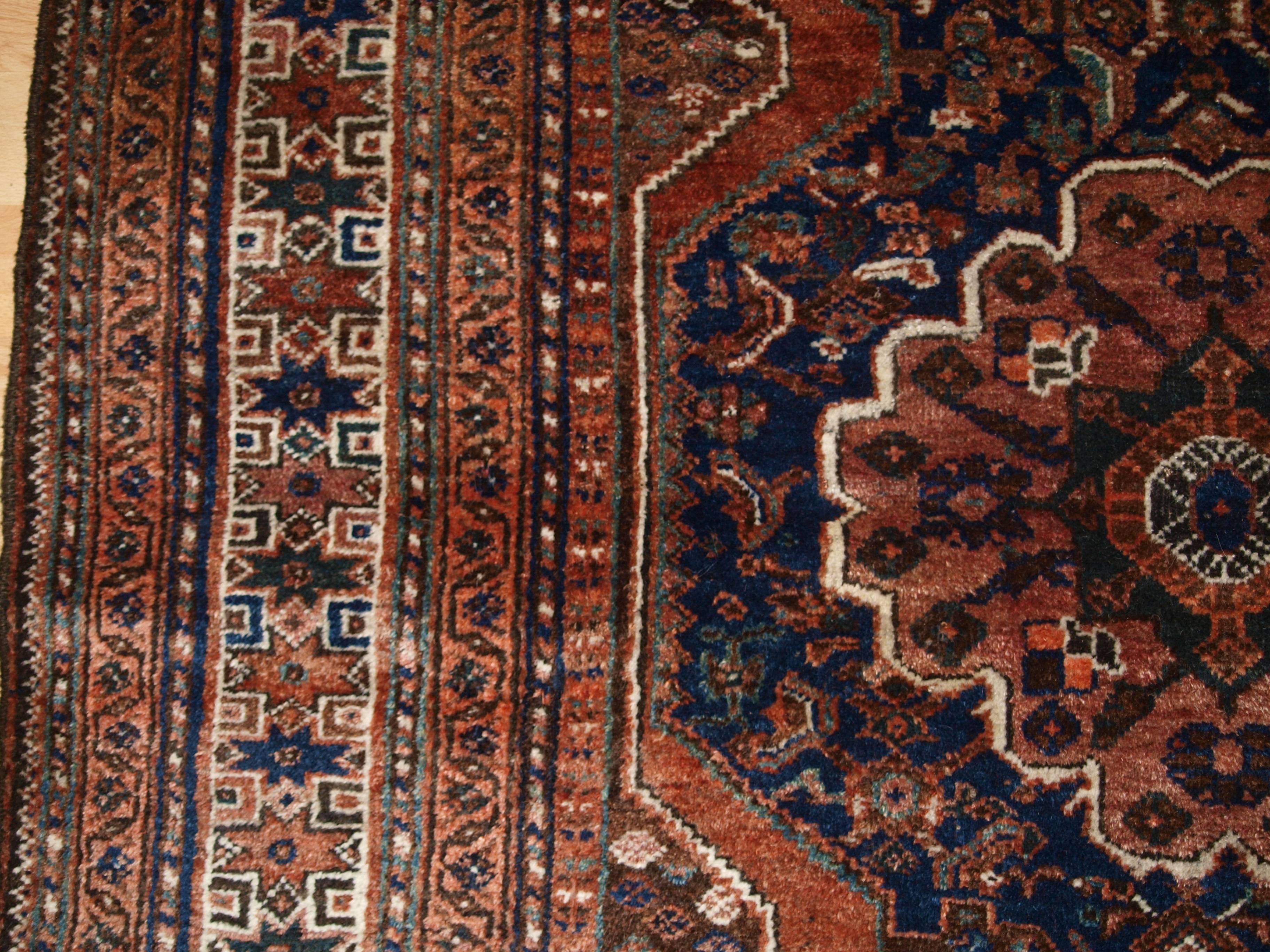 Antique South West Persian Khamseh Baharlu Tribal Rug, Single Medallion 3