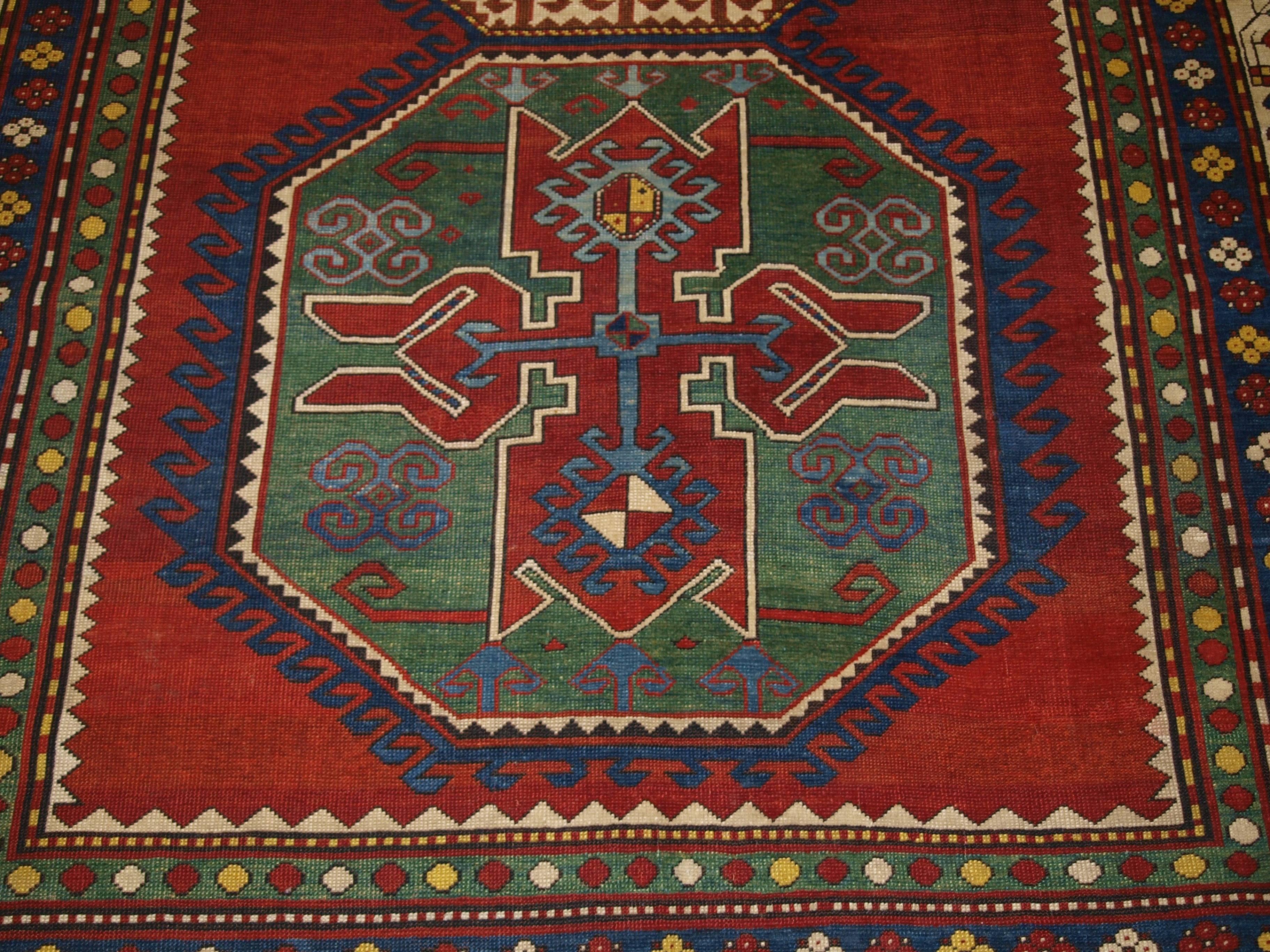 20th Century Antique Caucasian Lori Pambak Rug of Traditional Bold Design