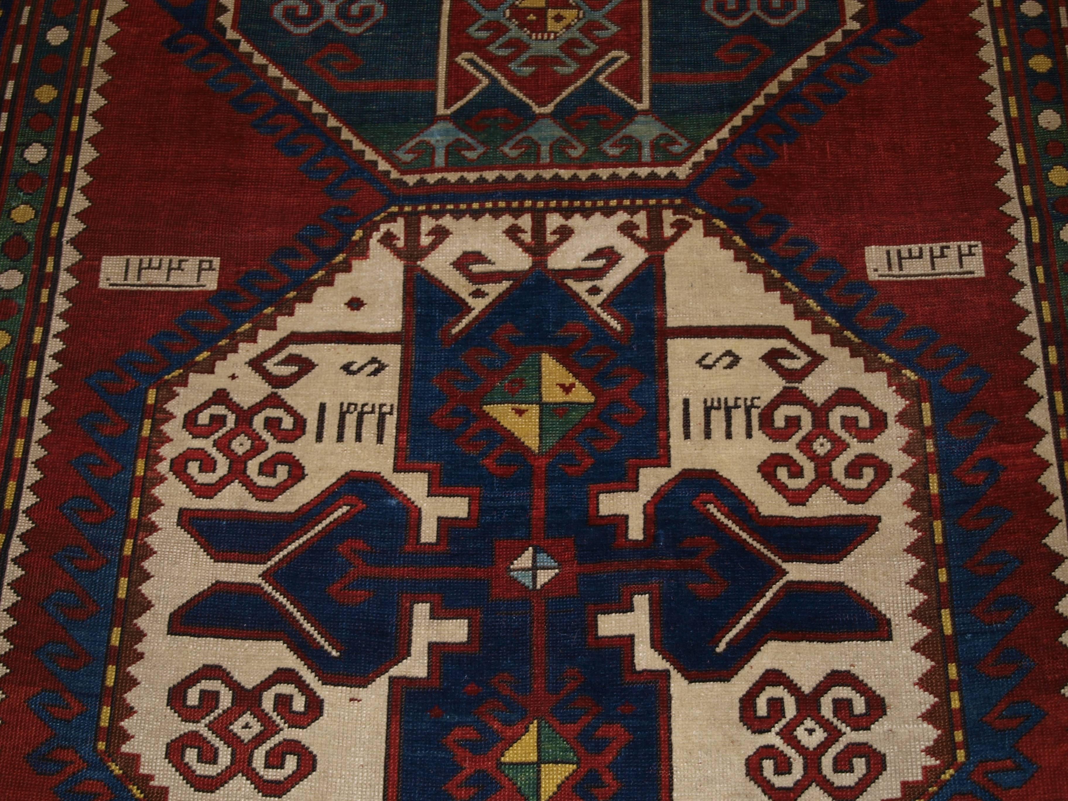 Antique Caucasian Lori Pambak Rug of Traditional Bold Design 4