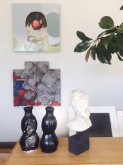 Jim Morphesis Concrete Sculpture on Board