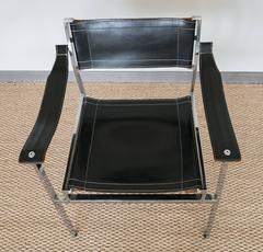 Modernist Chrome/Leather Sling Chair