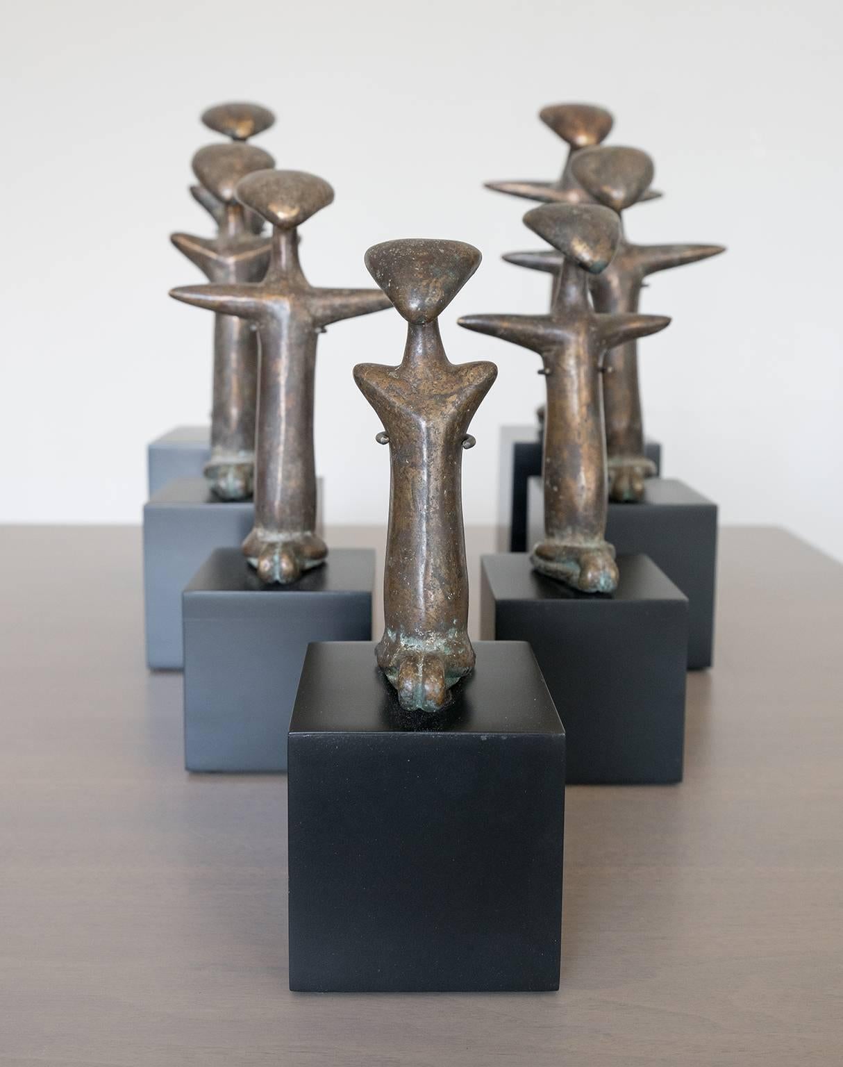 Ghanaian Bronze Blessing Statues from Ivory Coast For Sale