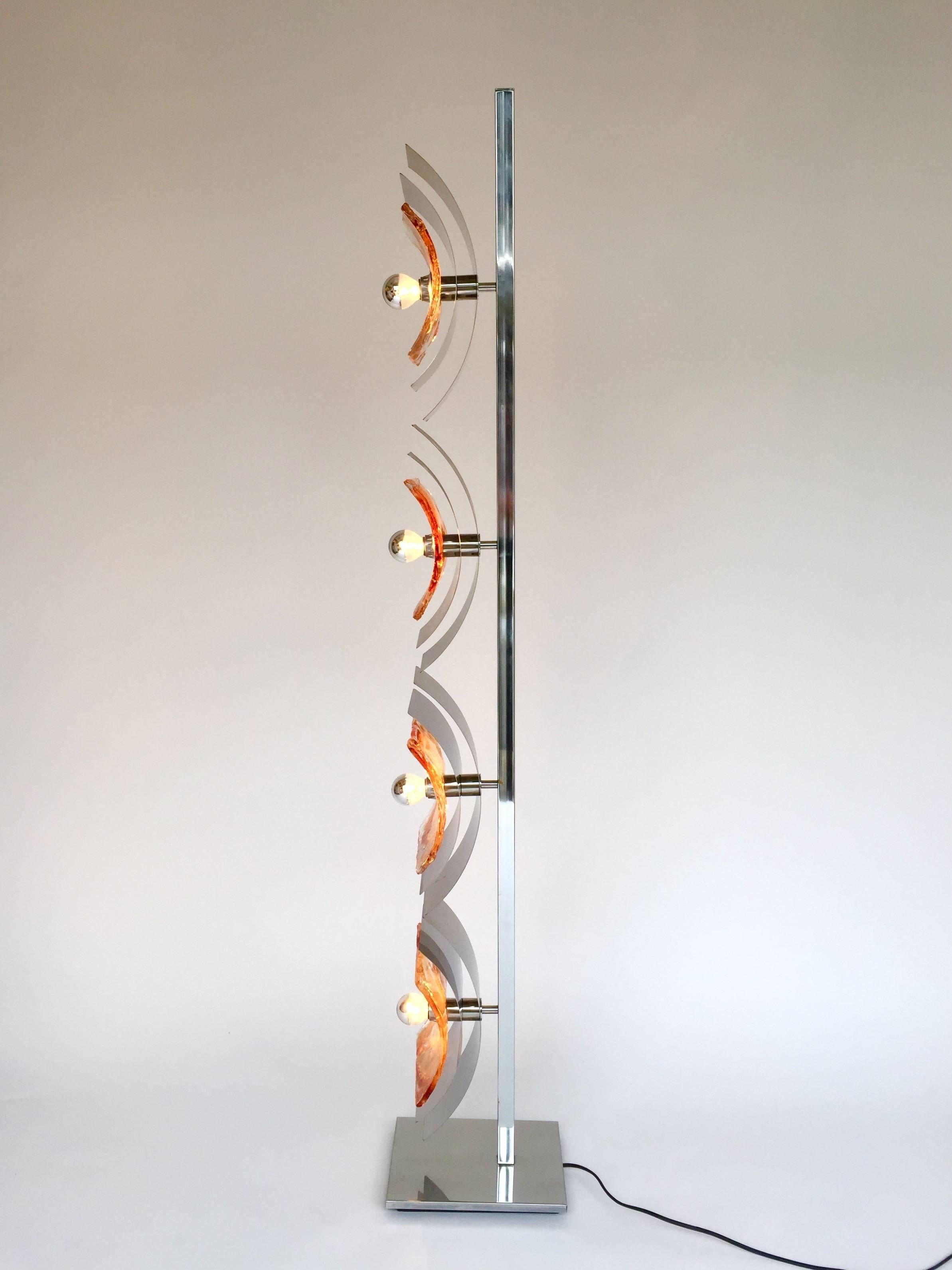 Italian Floor Lamp by Toni Zuccheri for Mazzega Murano Glass, 1970s, Italy
