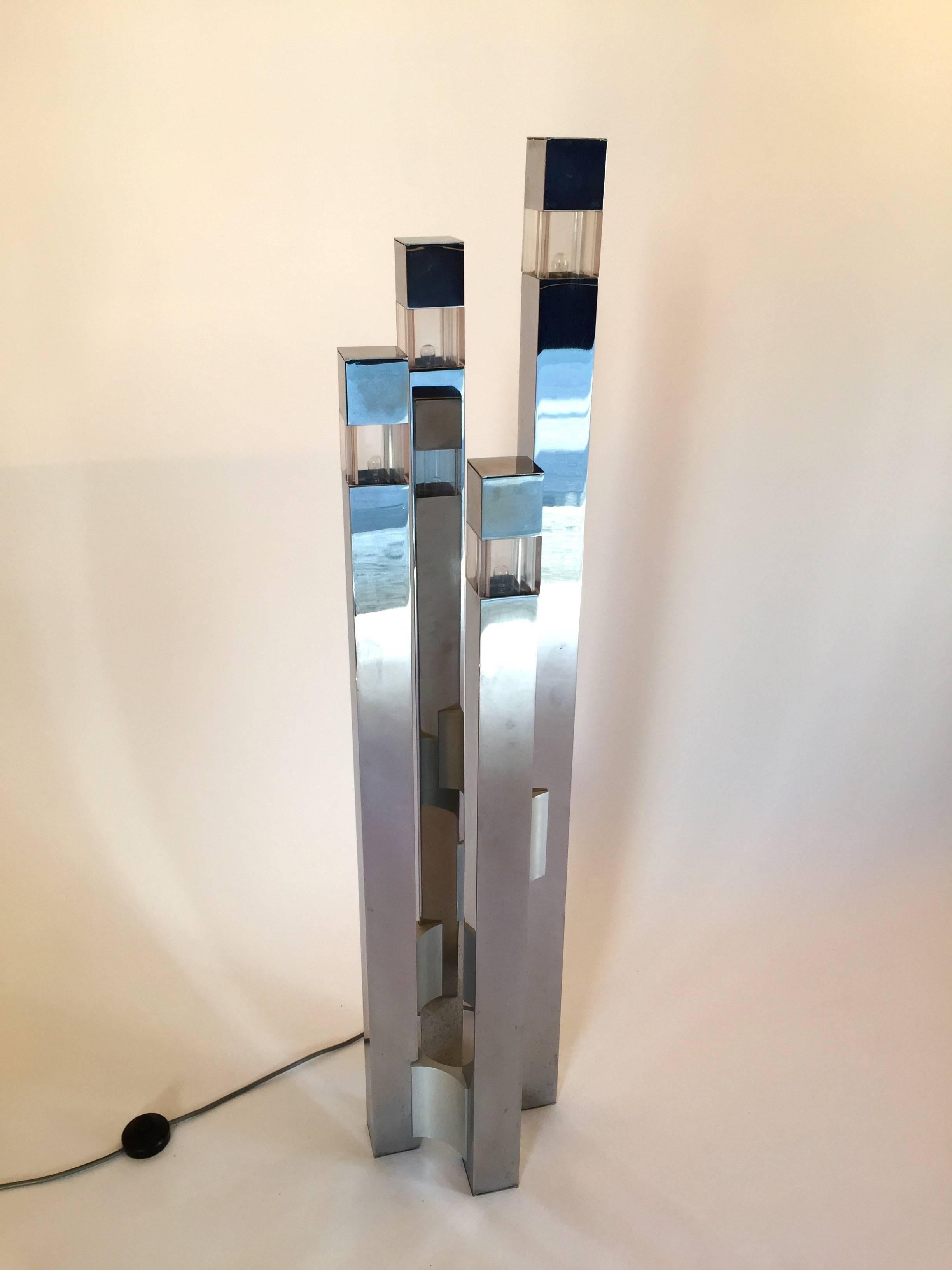 Italian Floor Lamp Cubic by Gaetano Sciolari, 1970s, Italy