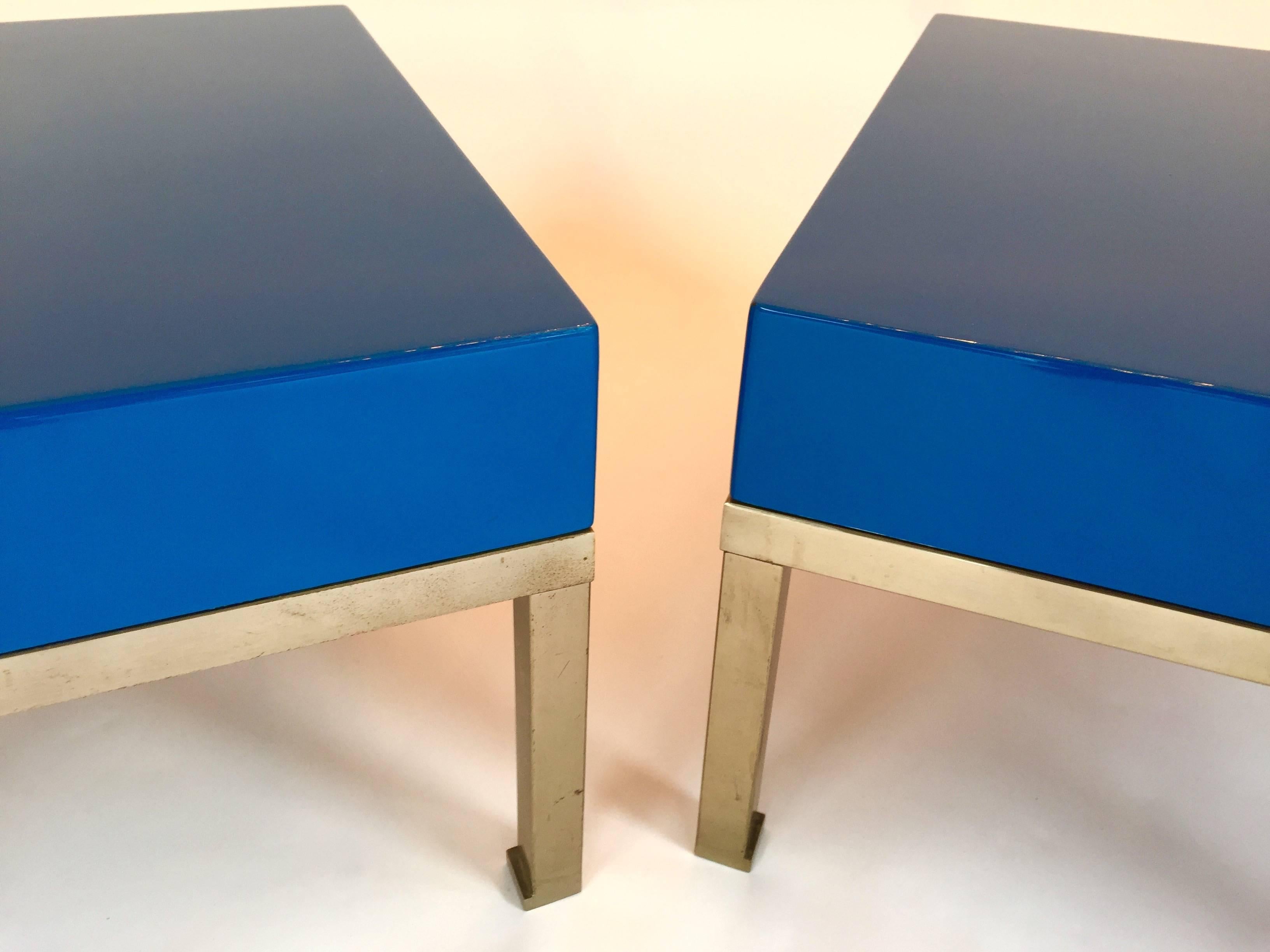 Late 20th Century Pair of Lacquered Side Tables by Guy Lefèvre for Maison Jansen, 1970s, France