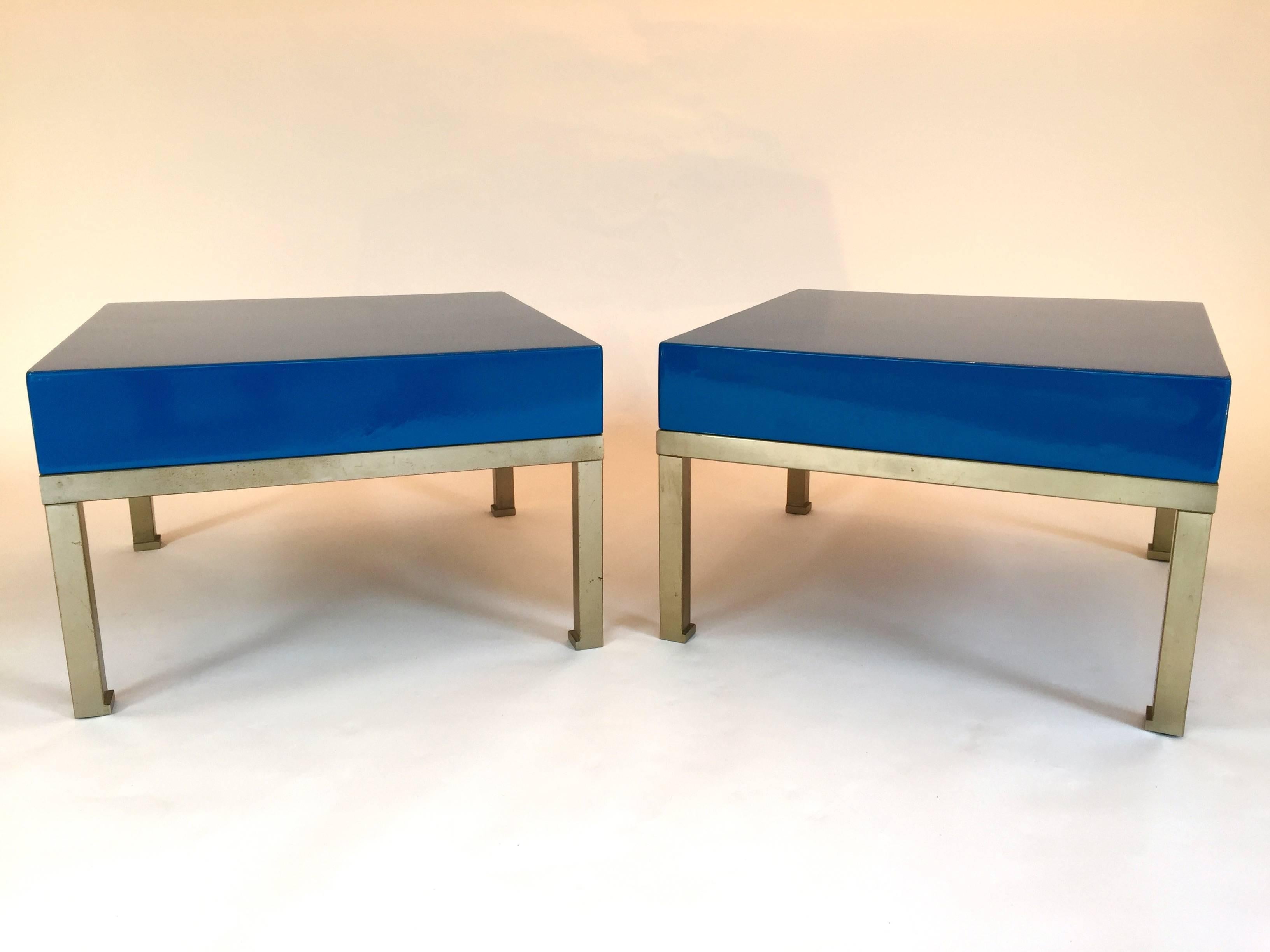 Pair of Lacquered Side Tables by Guy Lefèvre for Maison Jansen, 1970s, France 1