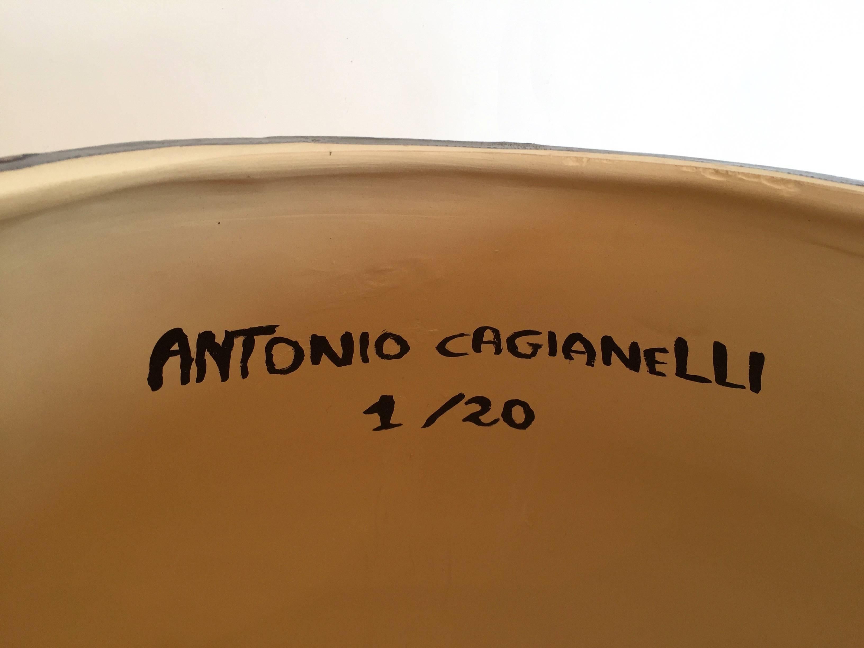 Hockerkopf aus grauer Keramik von Antonio Cagianelli, Zeitgenössisch im Angebot 1
