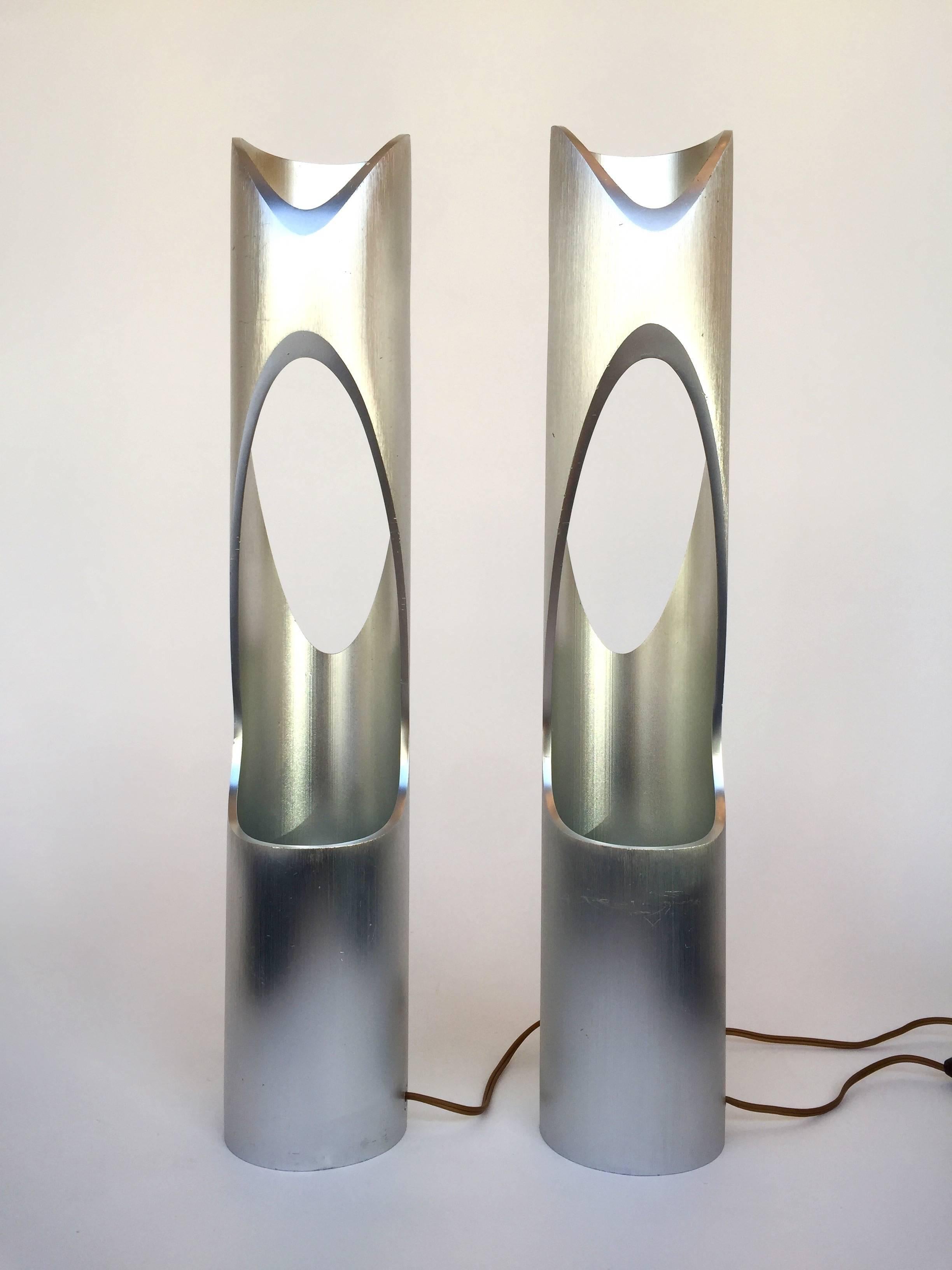 Cast Pair of Lamps Sculpture, 1970s, Italy