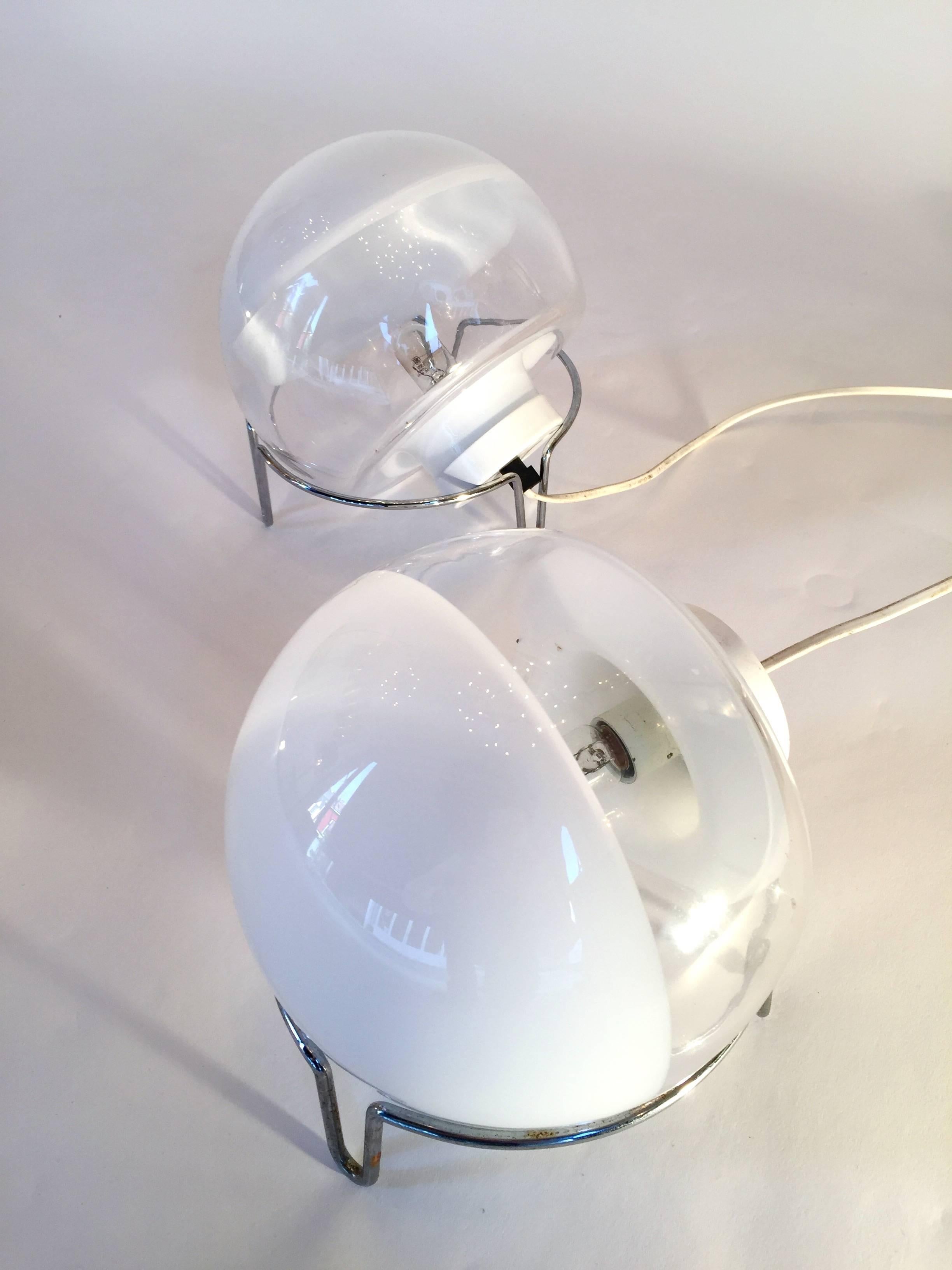 Space Age Pair of Lamps by Angelo Mangiarotti for Skipper, Italy, 1980s