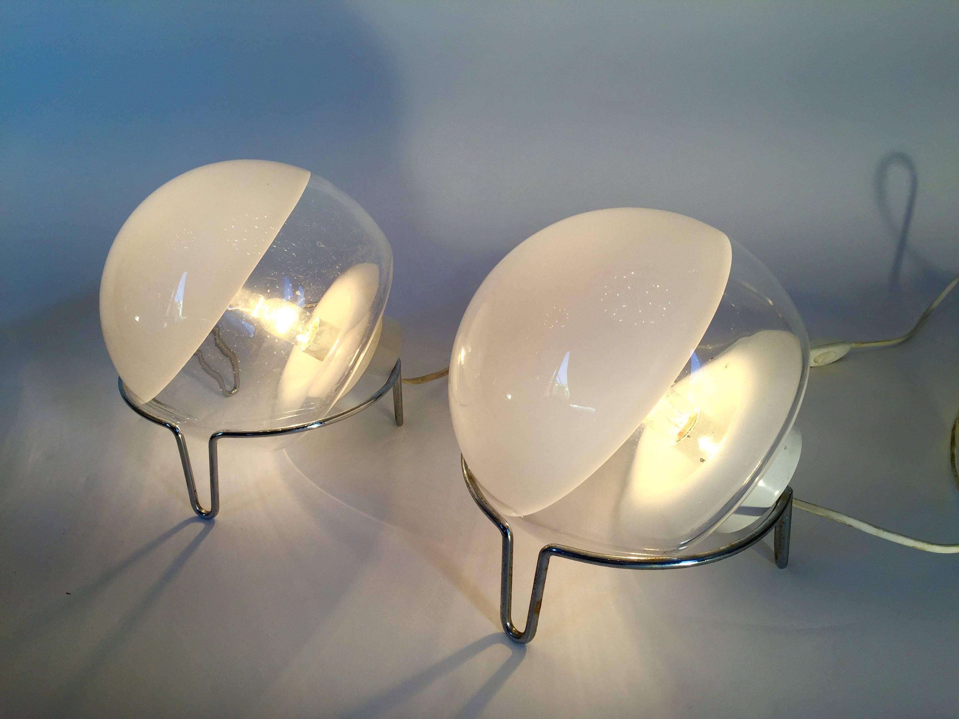 Italian Pair of Lamps by Angelo Mangiarotti for Skipper, Italy, 1980s