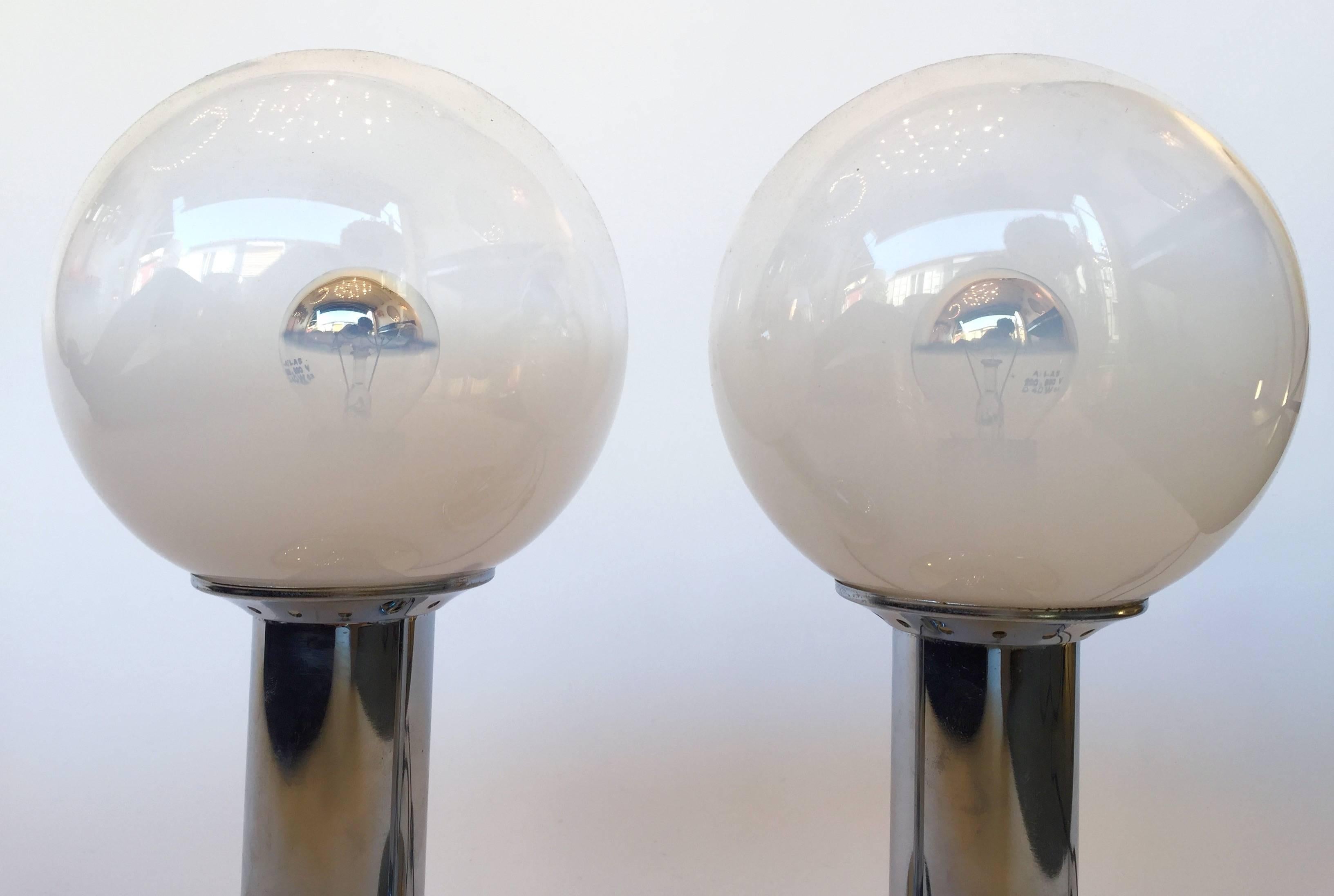 Space Age Pair of Lamps by Mazzega Murano, Italy, 1970s