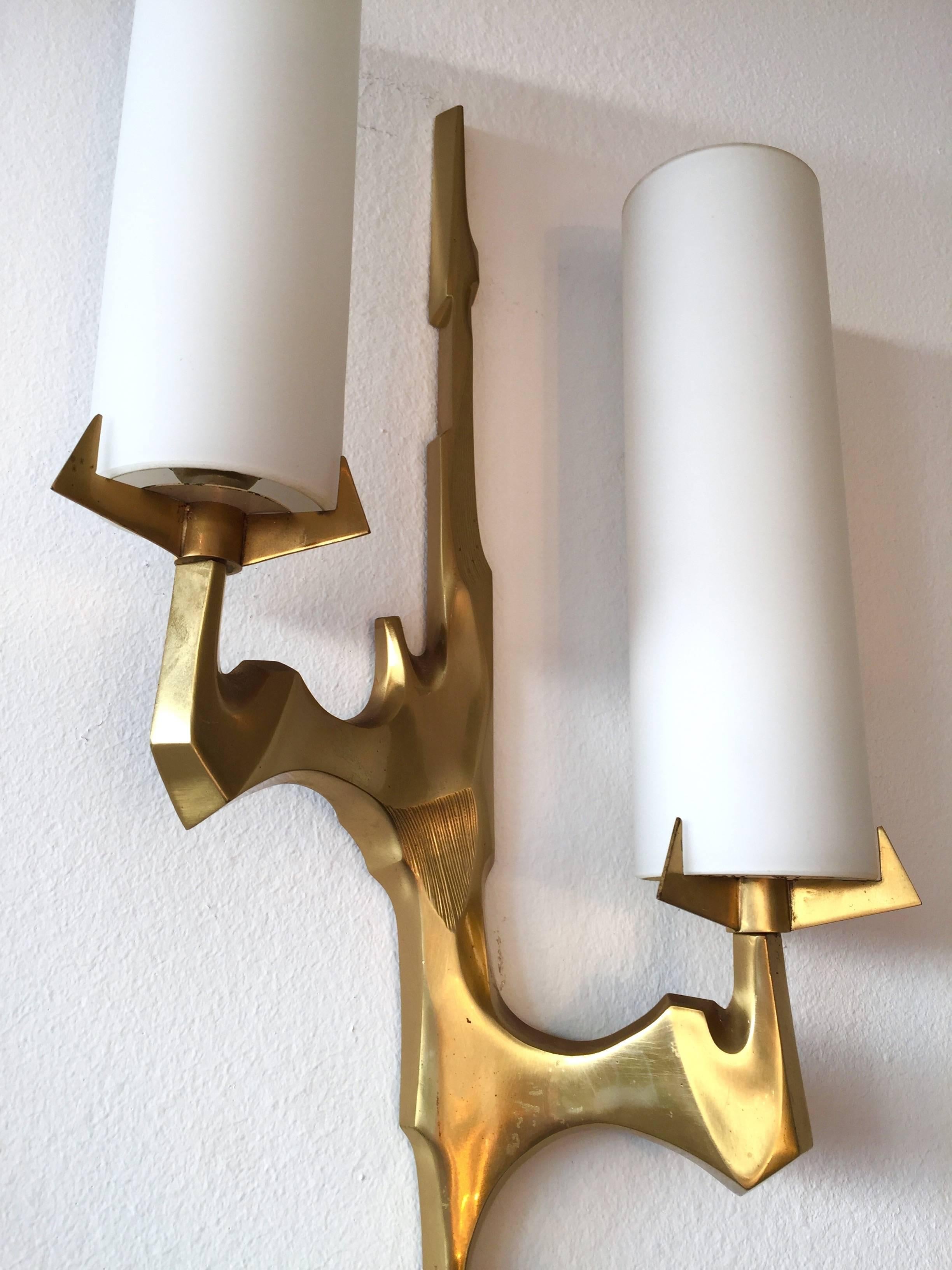 Pair of Sconces Bronze by Arlus, France, 1960s 2