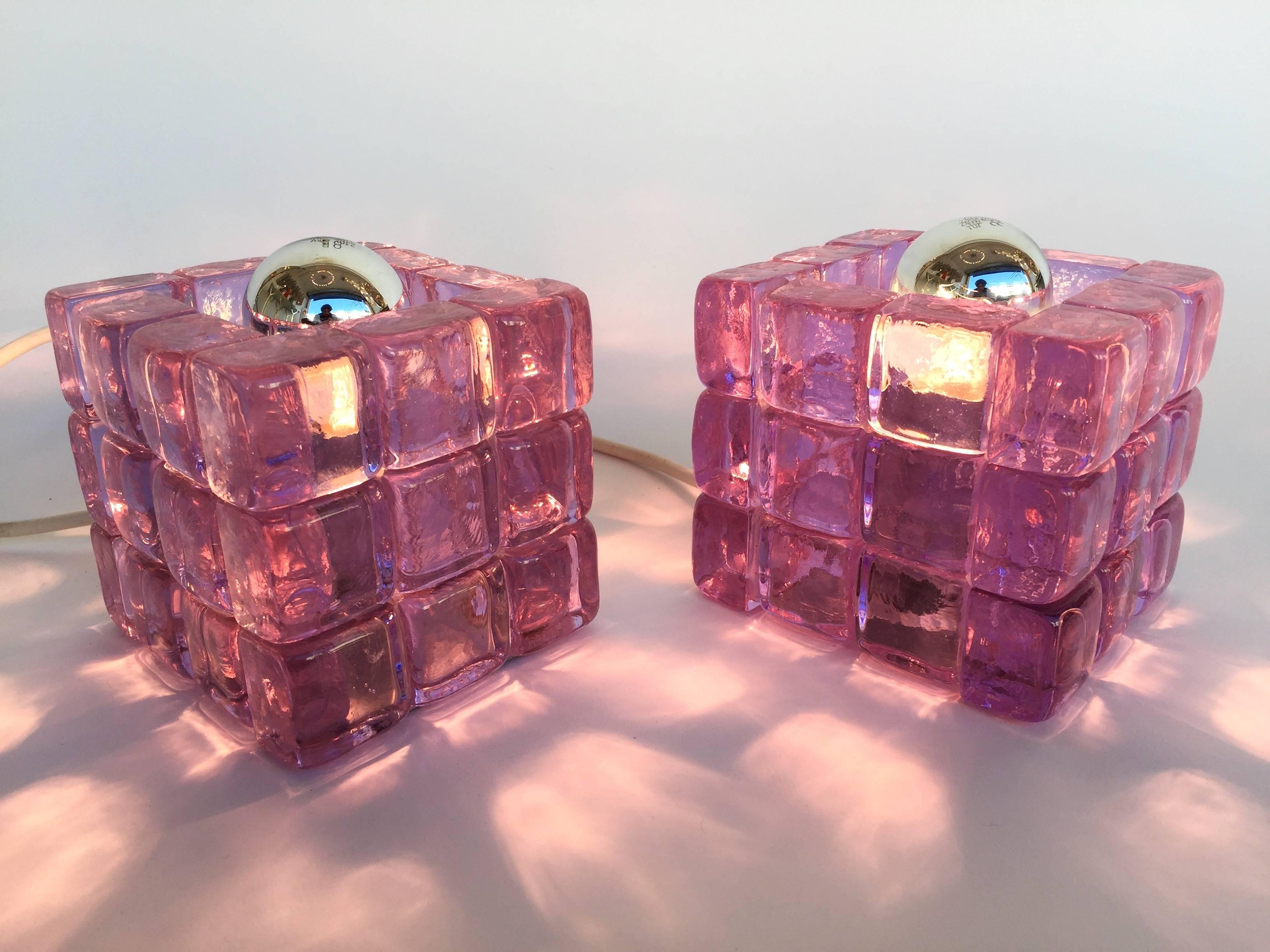 Pair of Cube Lamps by Poliarte, Italy, 1970s 1
