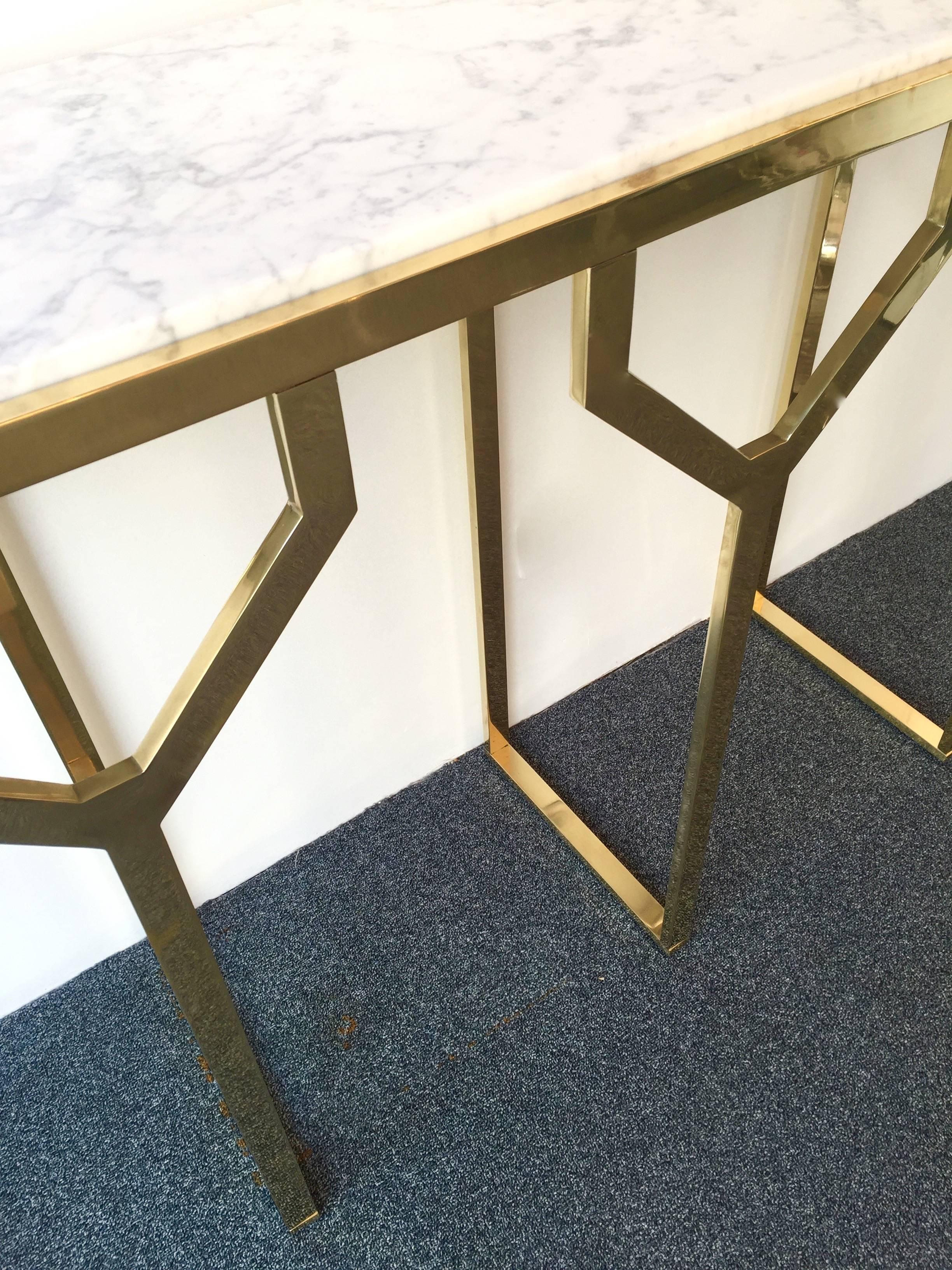 Contemporary Console Y Brass and Marble 5